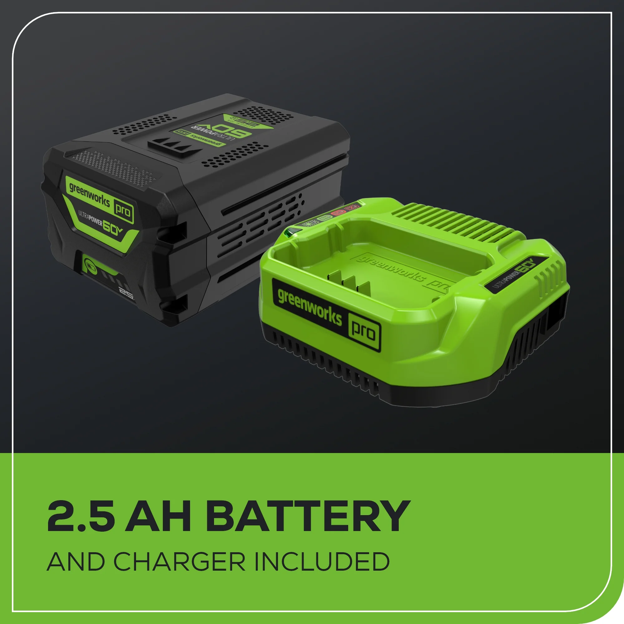 60V 16 Cordless Battery 2.0kW Chainsaw w/ 2.5Ah Battery & Charger