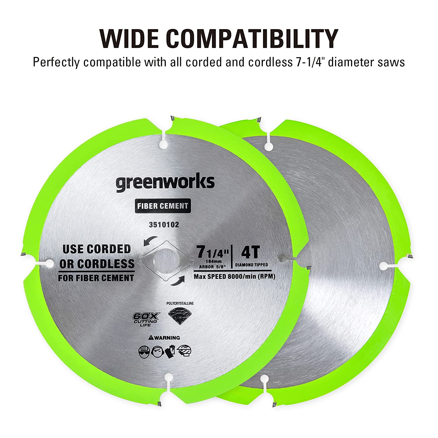 Greenworks 24V 7-1/4 4T-PCD Circular Saw Blades