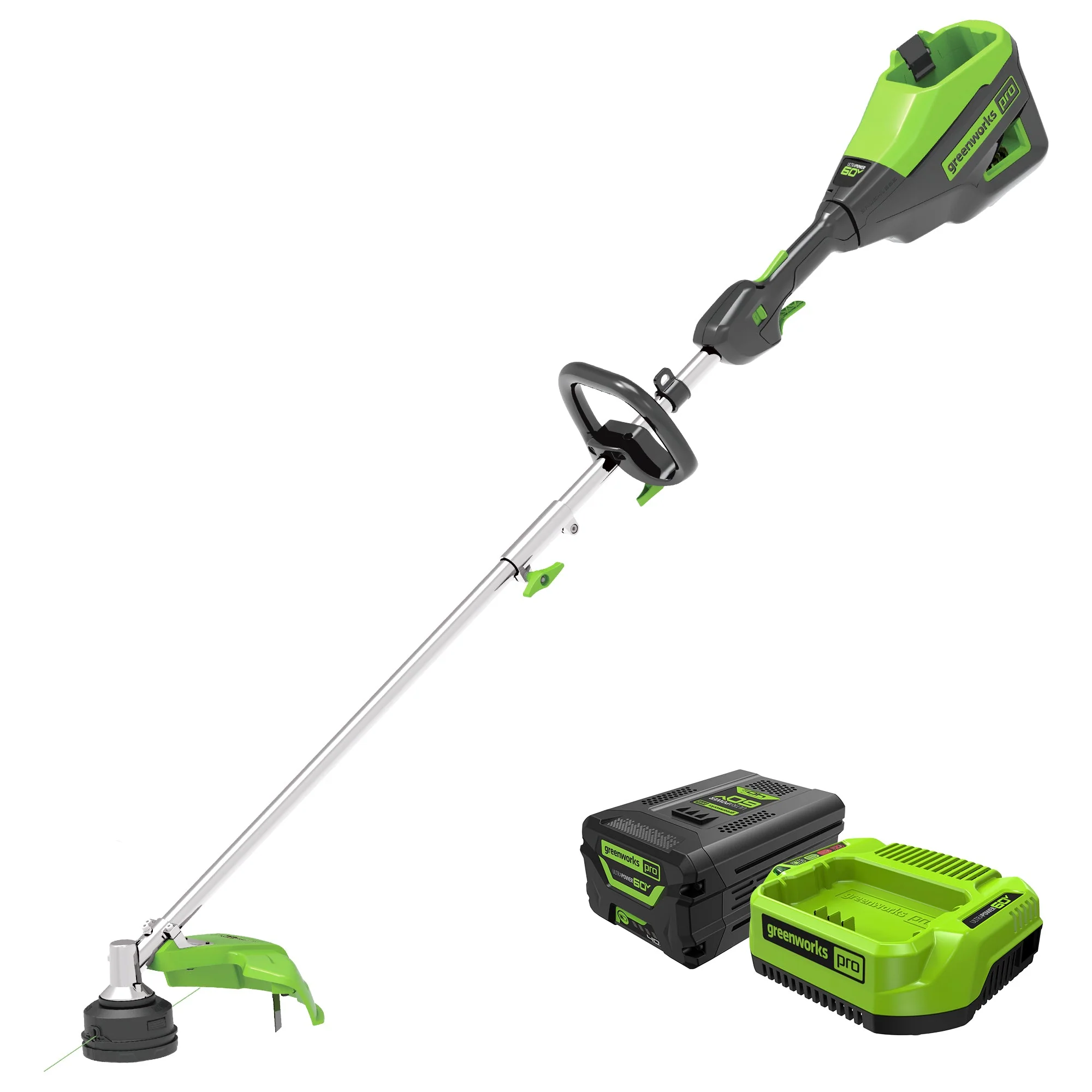 60V 16 Cordless Battery String Trimmer (Attachment Capable) & 8 Edger Attachment Combo Kit w/ 4.0 Ah Battery & Charger