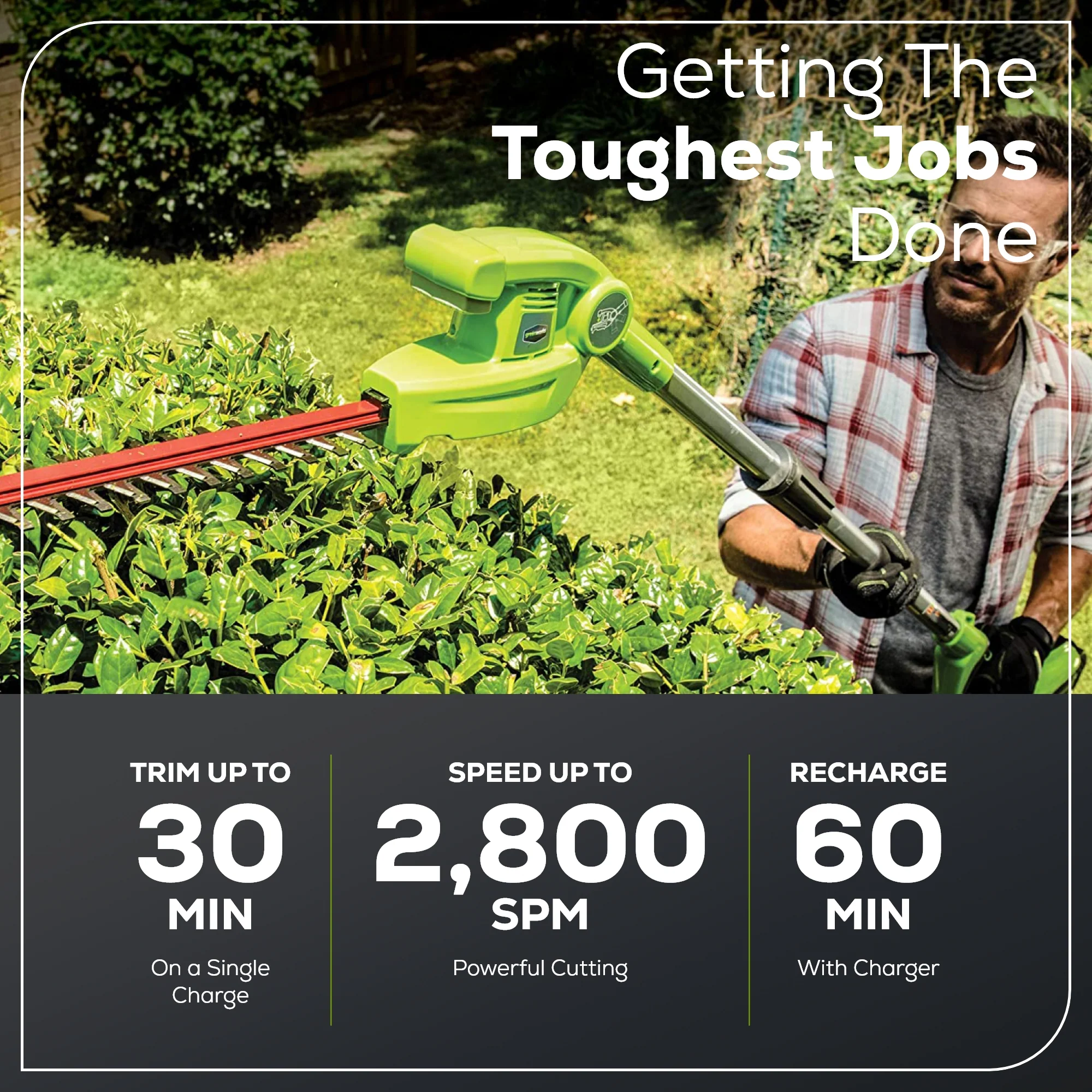 40V 20 Cordless Battery Pole Hedge Trimmer w/ 2.0 Ah Battery & Charger