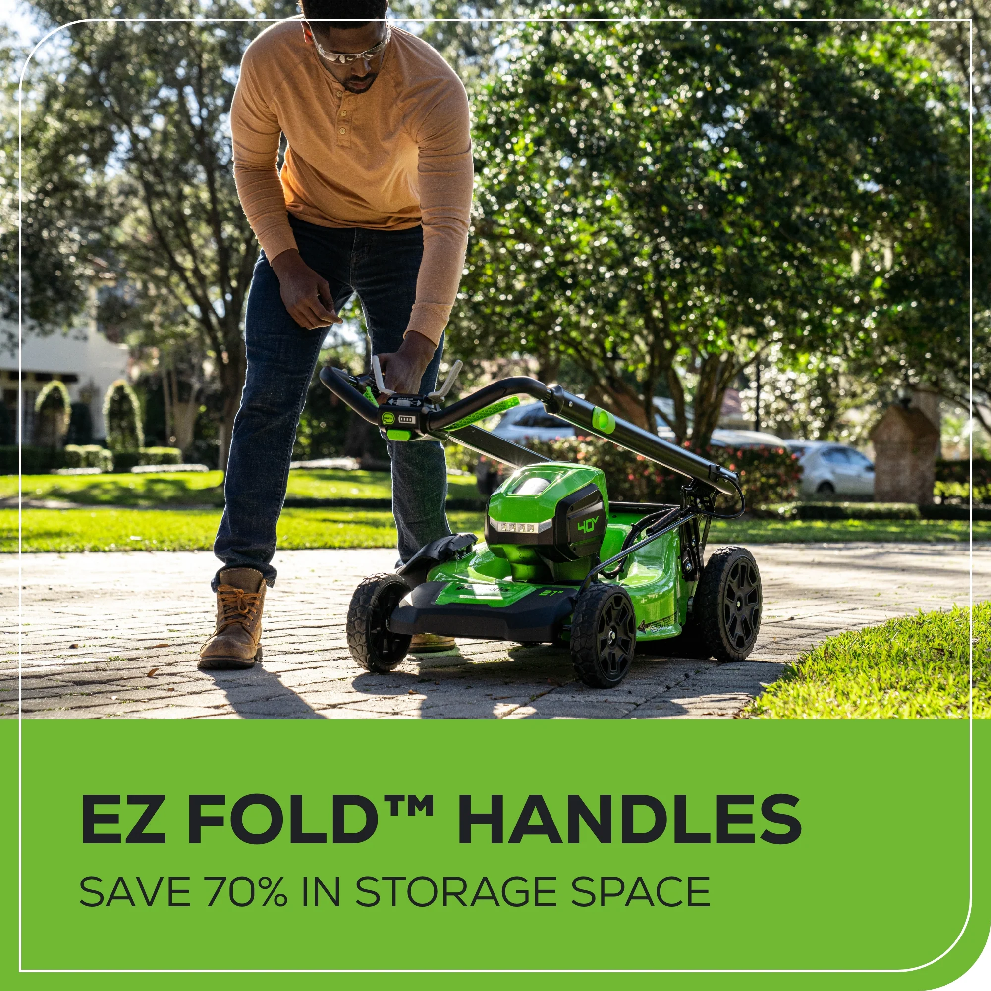 40V 21 Cordless Battery Self-Propelled Lawn Mower w/ 5.0Ah Battery & 2A Charger