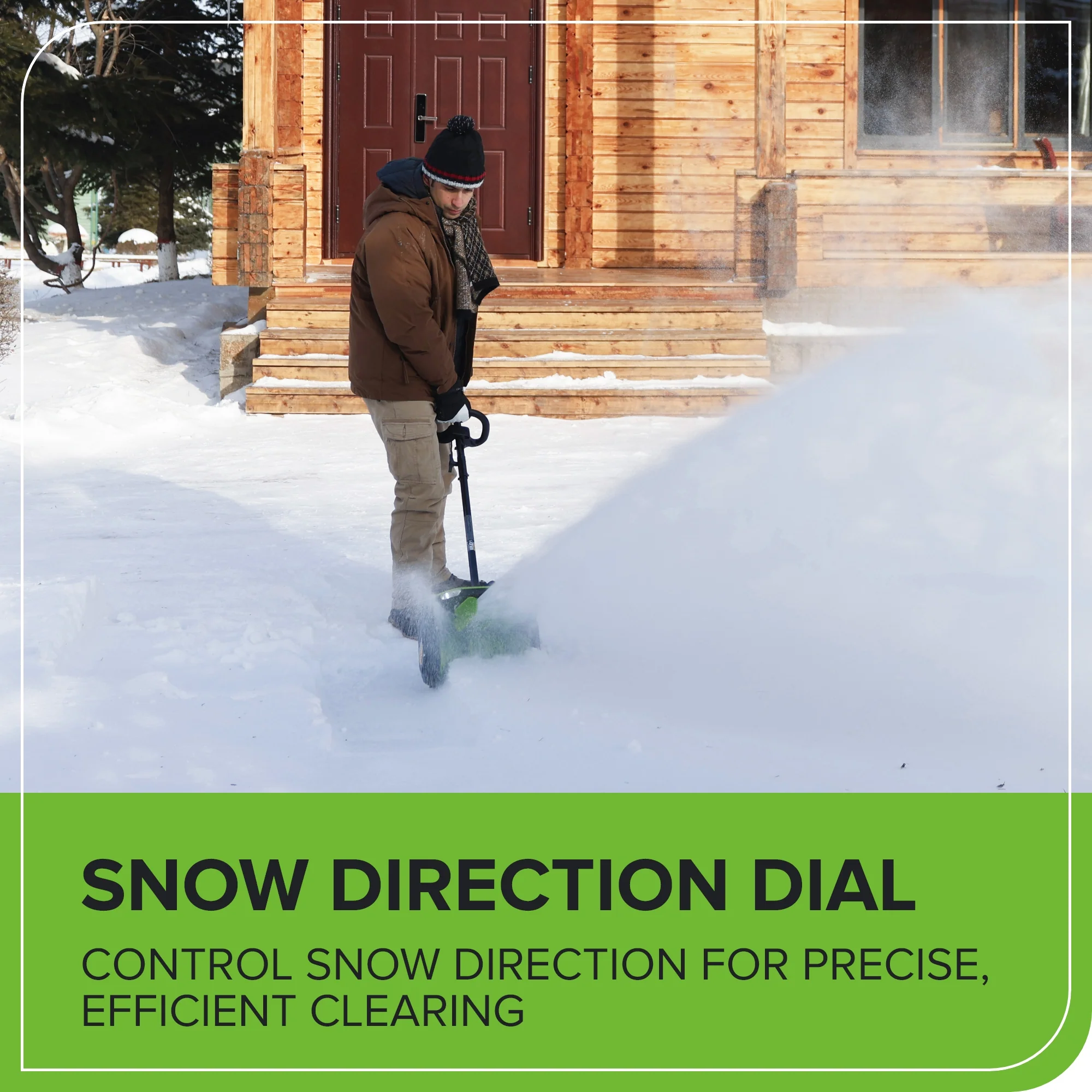 40V 12 Cordless Battery LED Snow Shovel w/ Directional Vanes, 4.0Ah Battery and Charger