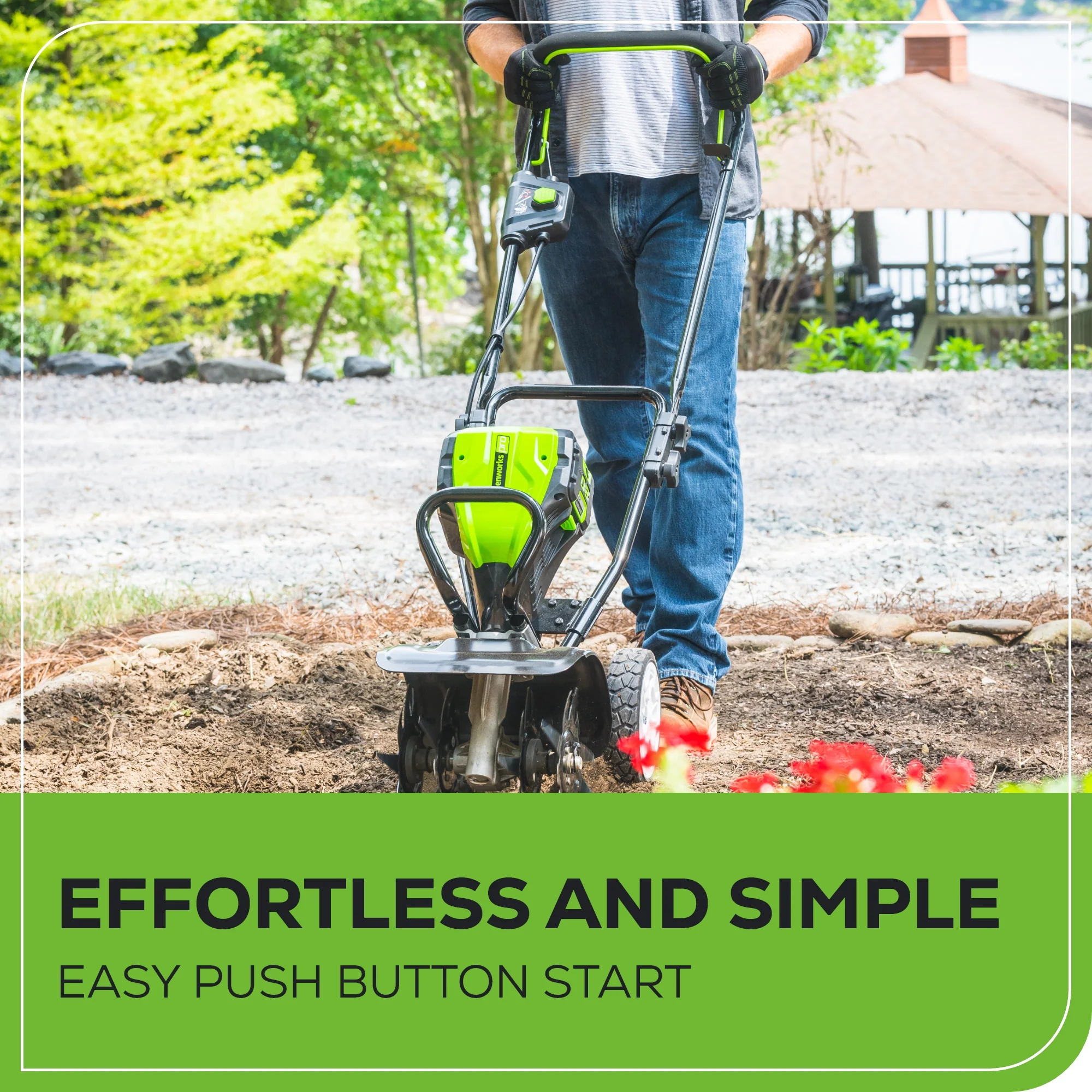 80V 10 Brushless Cultivator / Tiller w/ 2.0Ah Battery & Charger