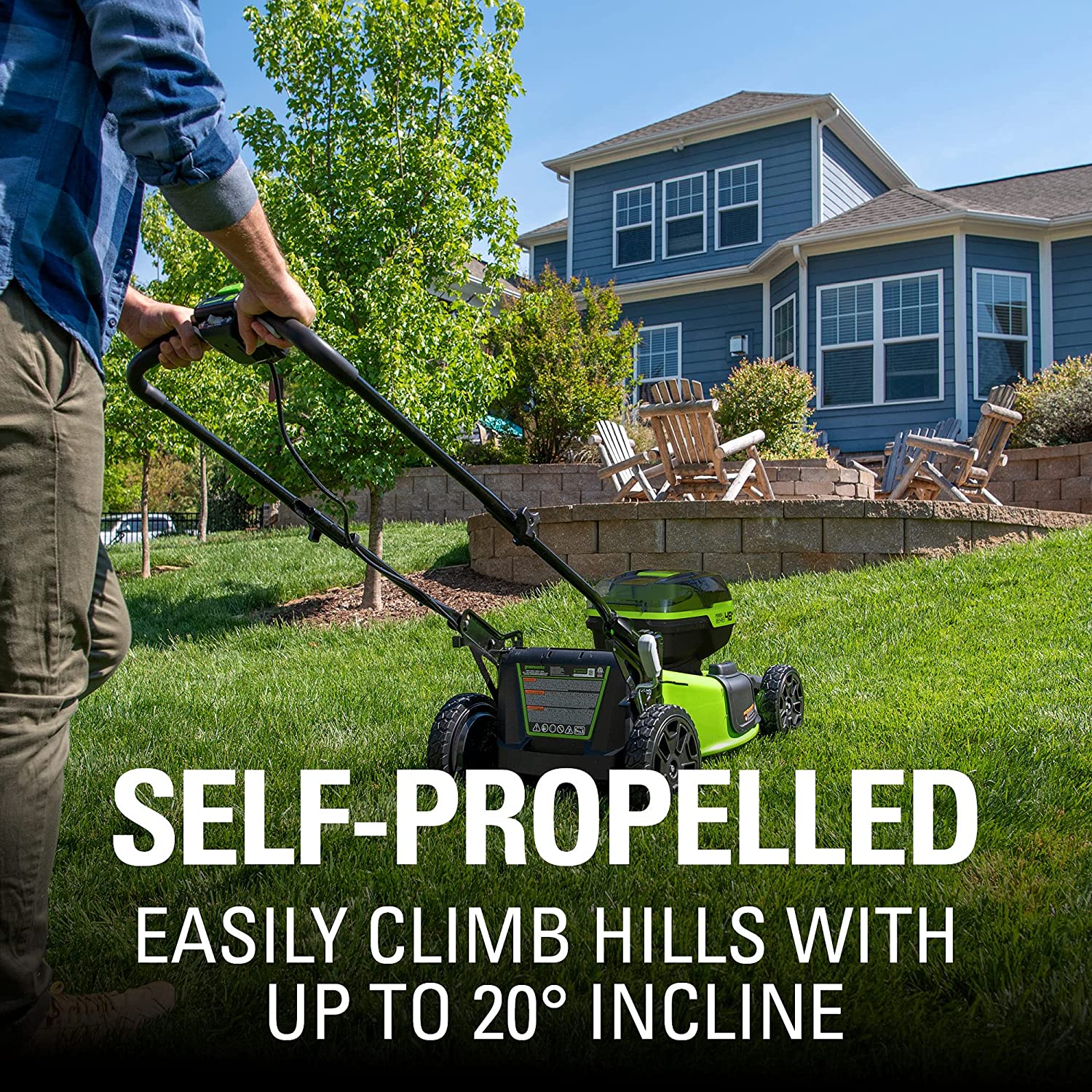 48V (2x24V) 21 Cordless Battery Self-Propelled Lawn Mower w/ (4) 4.0Ah Batteries & (2) Dual Port Chargers