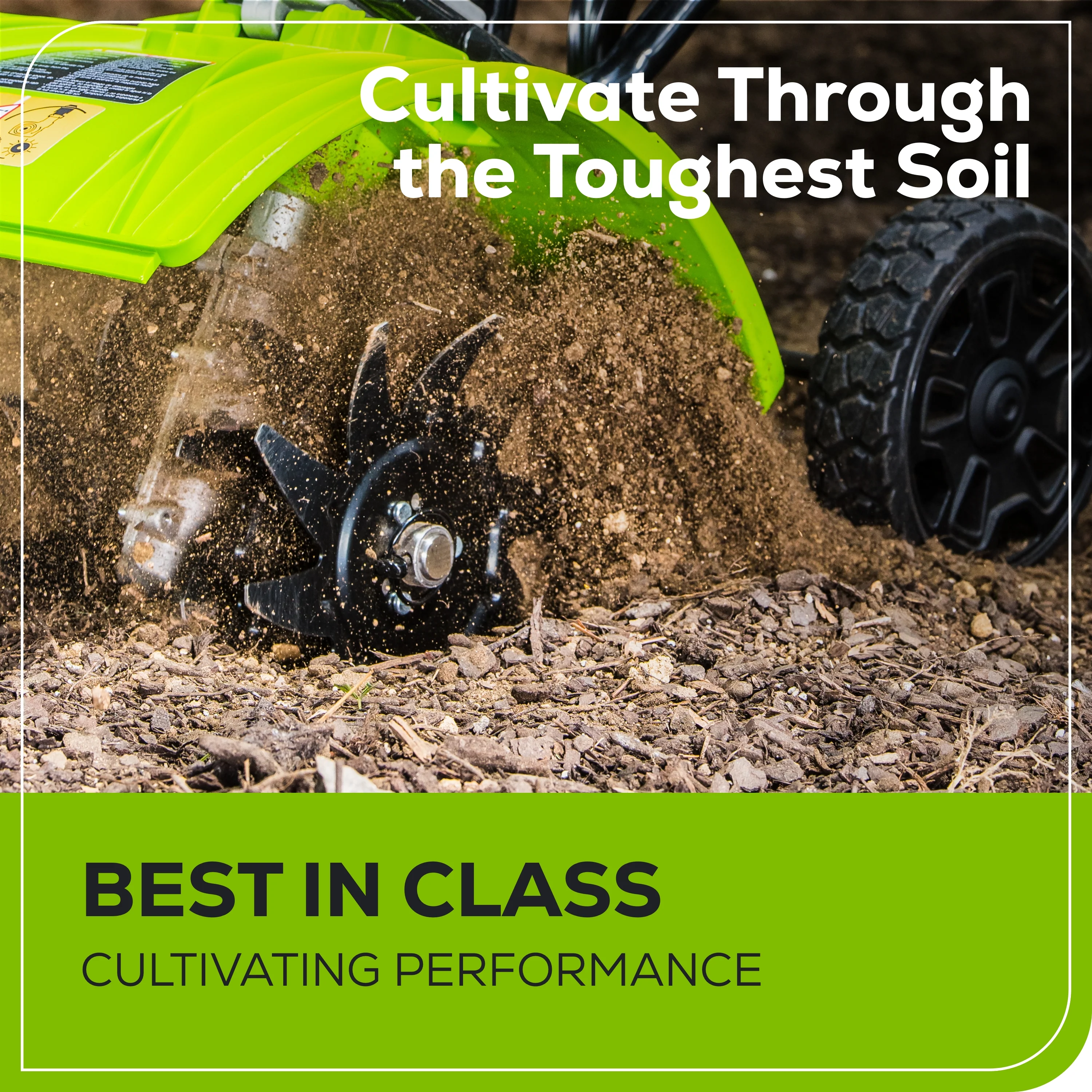 60V 8 Cordless Battery Cultivator / Tiller w/ 4.0Ah Battery & Charger