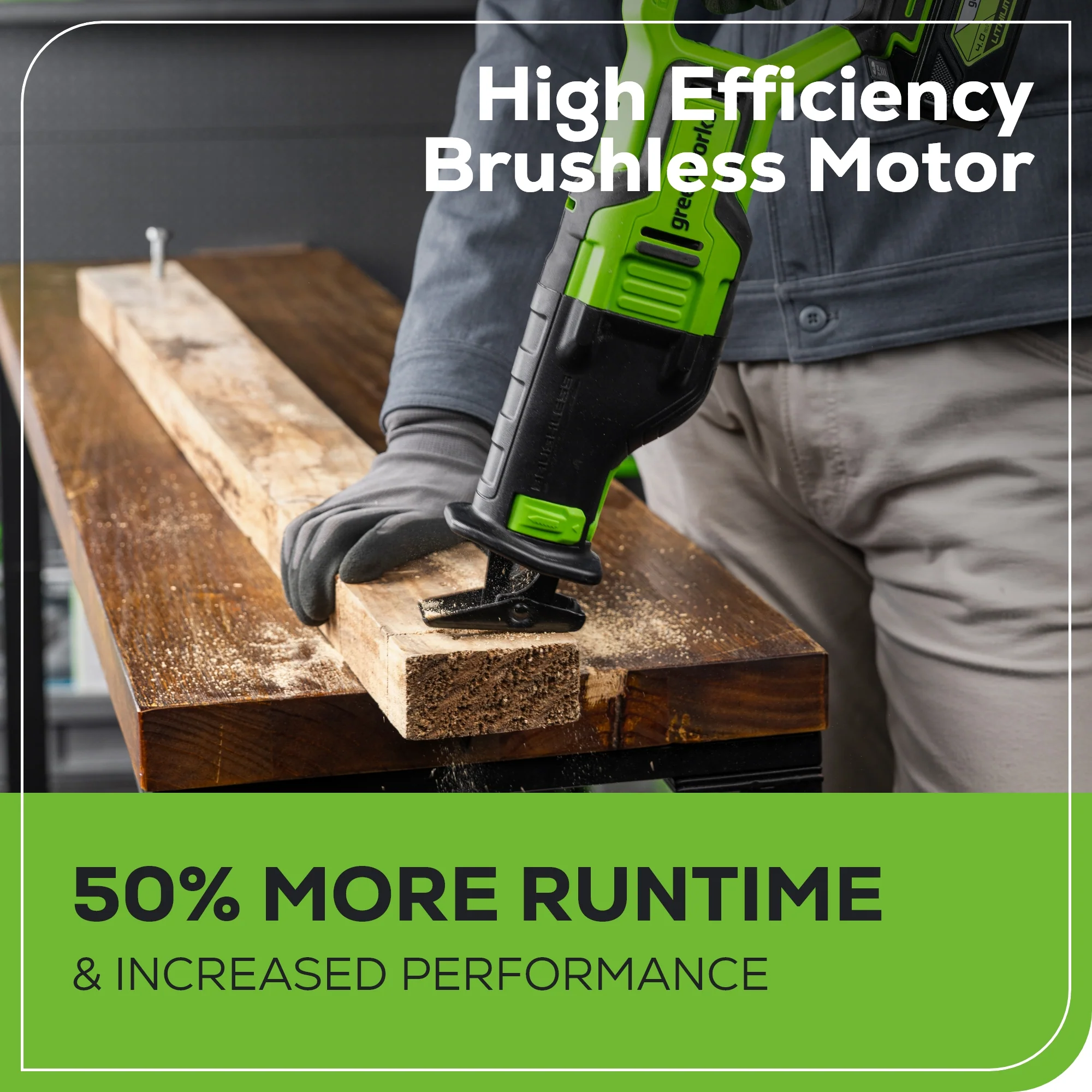 24V 1-1/8 Brushless Reciprocating Saw w/ 4.0Ah Battery & Charger