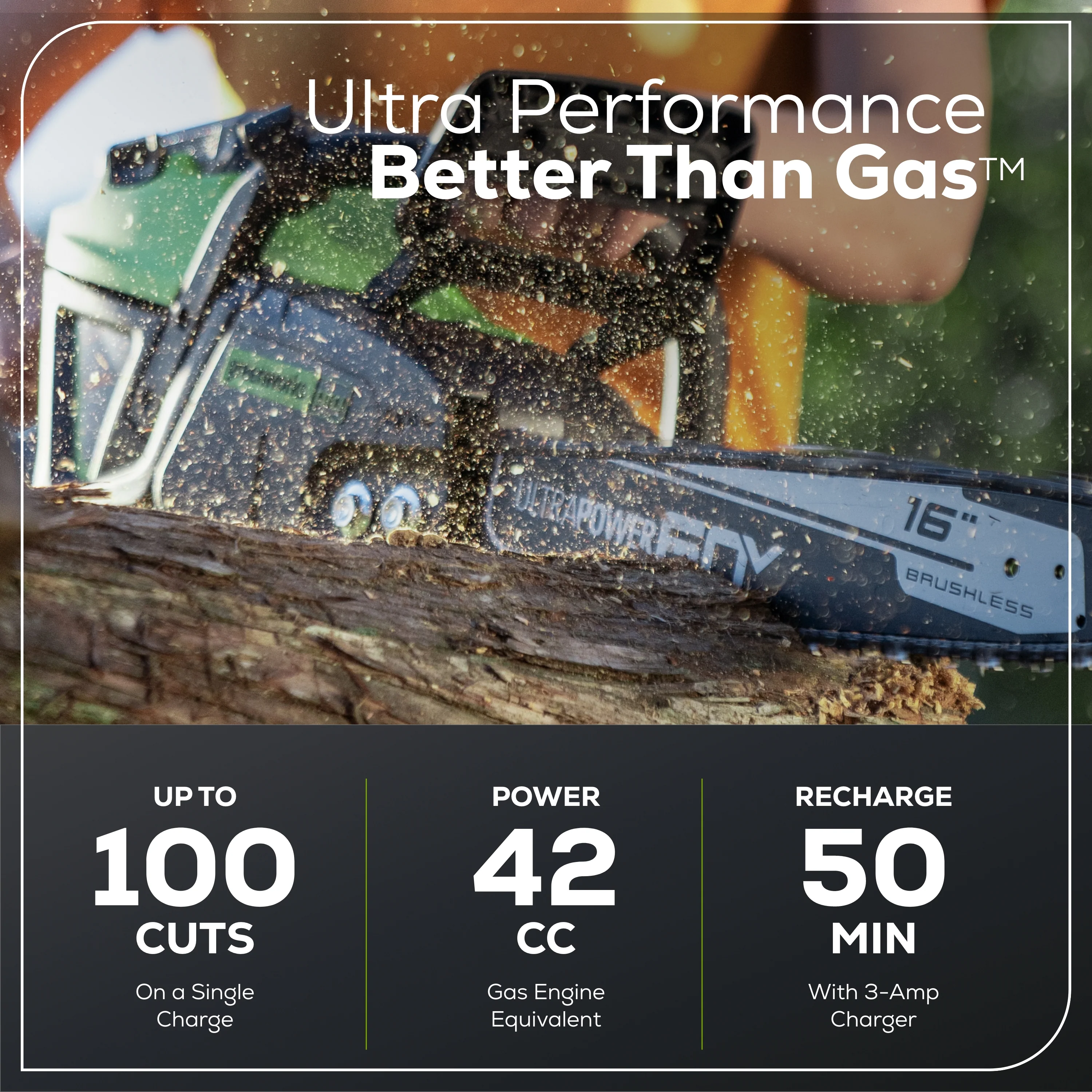 60V 16 Cordless Battery 2.0kW Chainsaw (Tool Only)