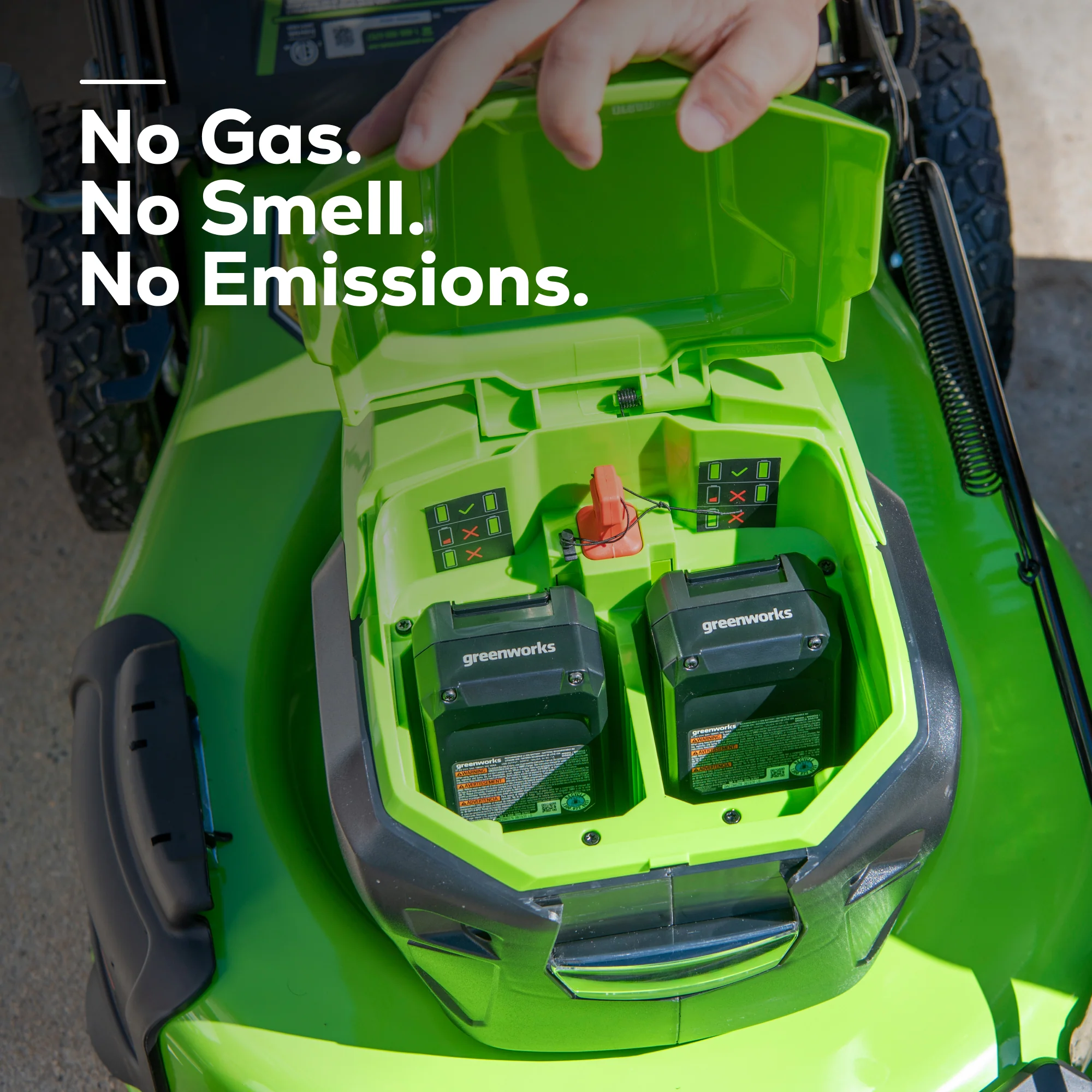 48V (2x24V) 21 Cordless Battery Self-Propelled Lawn Mower w/ Two (2) 5.0Ah USB Batteries & Dual Port Charger