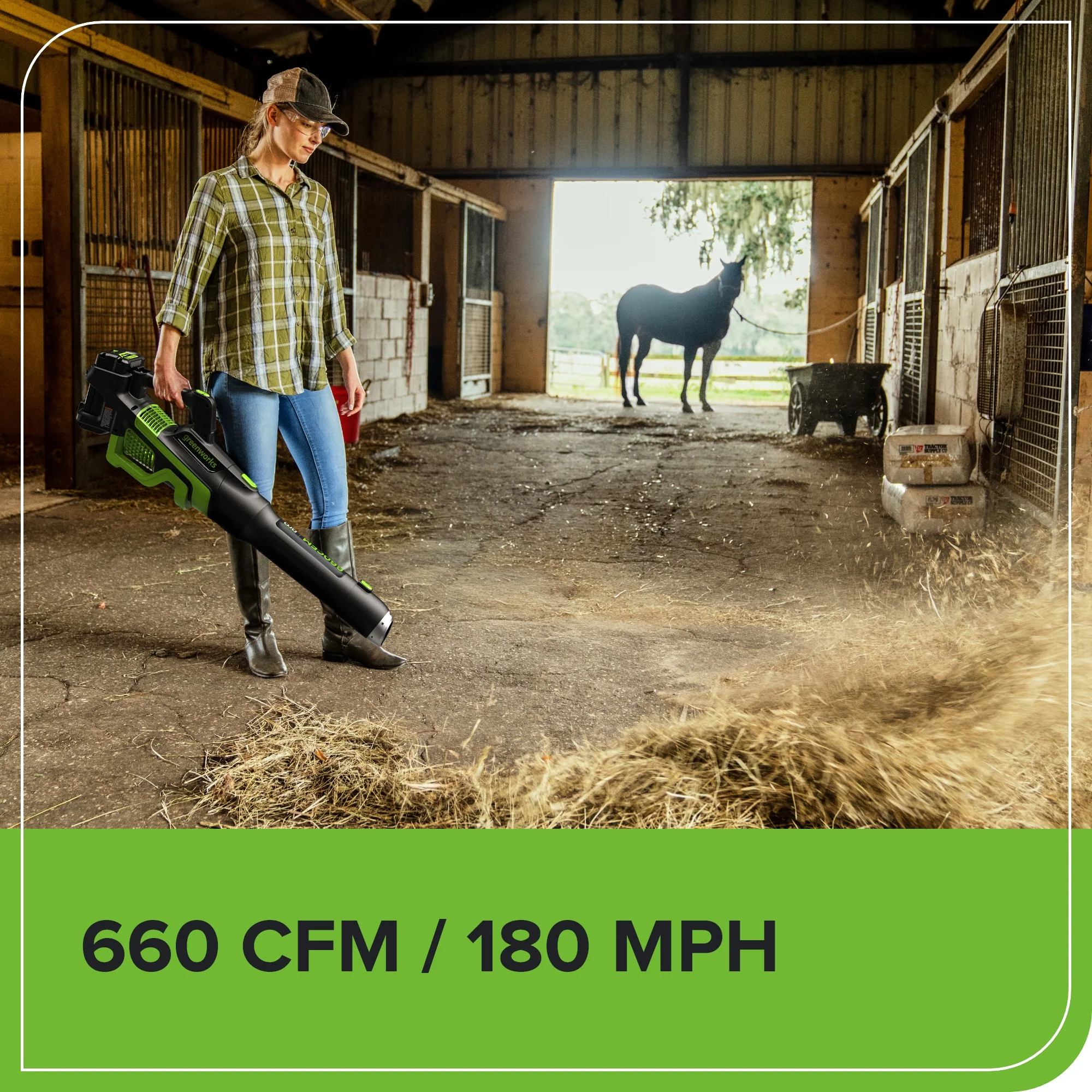 60V 660 CFM Cordless Battery Brushless Leaf Blower w/ 2.5Ah Battery & Charger