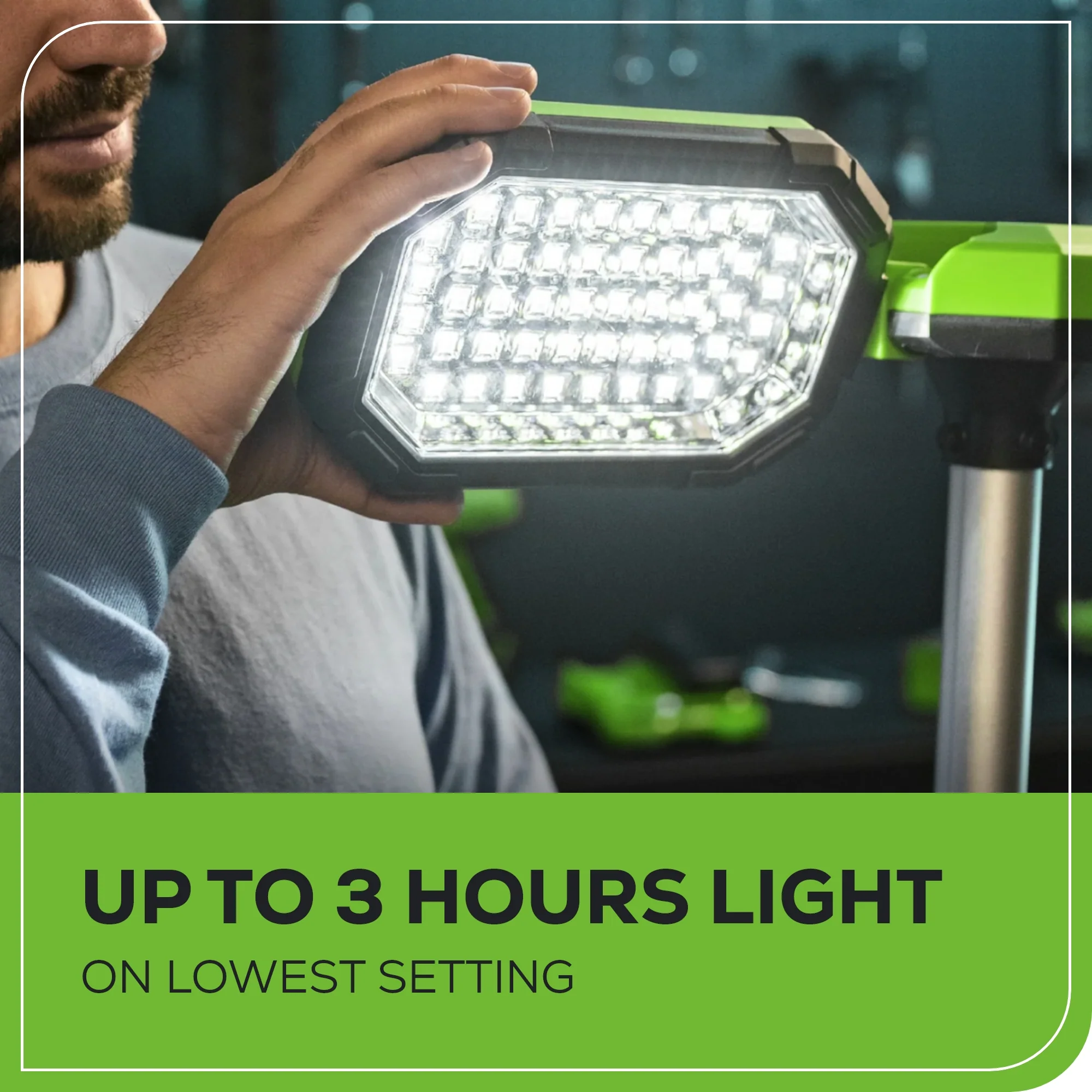 24V Cordless Battery Standing Light Kit w/ 2.0Ah Battery & Charger