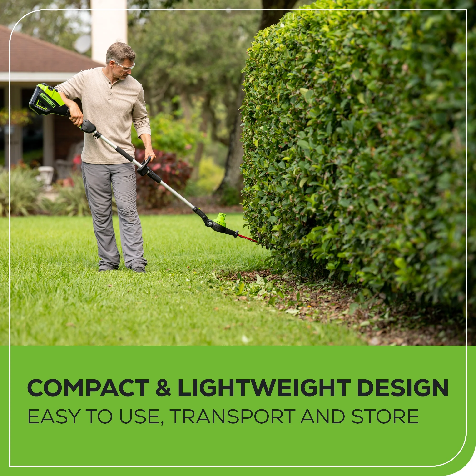 80V 20 Cordless Battery Pole Hedge Trimmer (1.2 cut, 3200 SPM) w/ 2.0Ah Battery & Charger