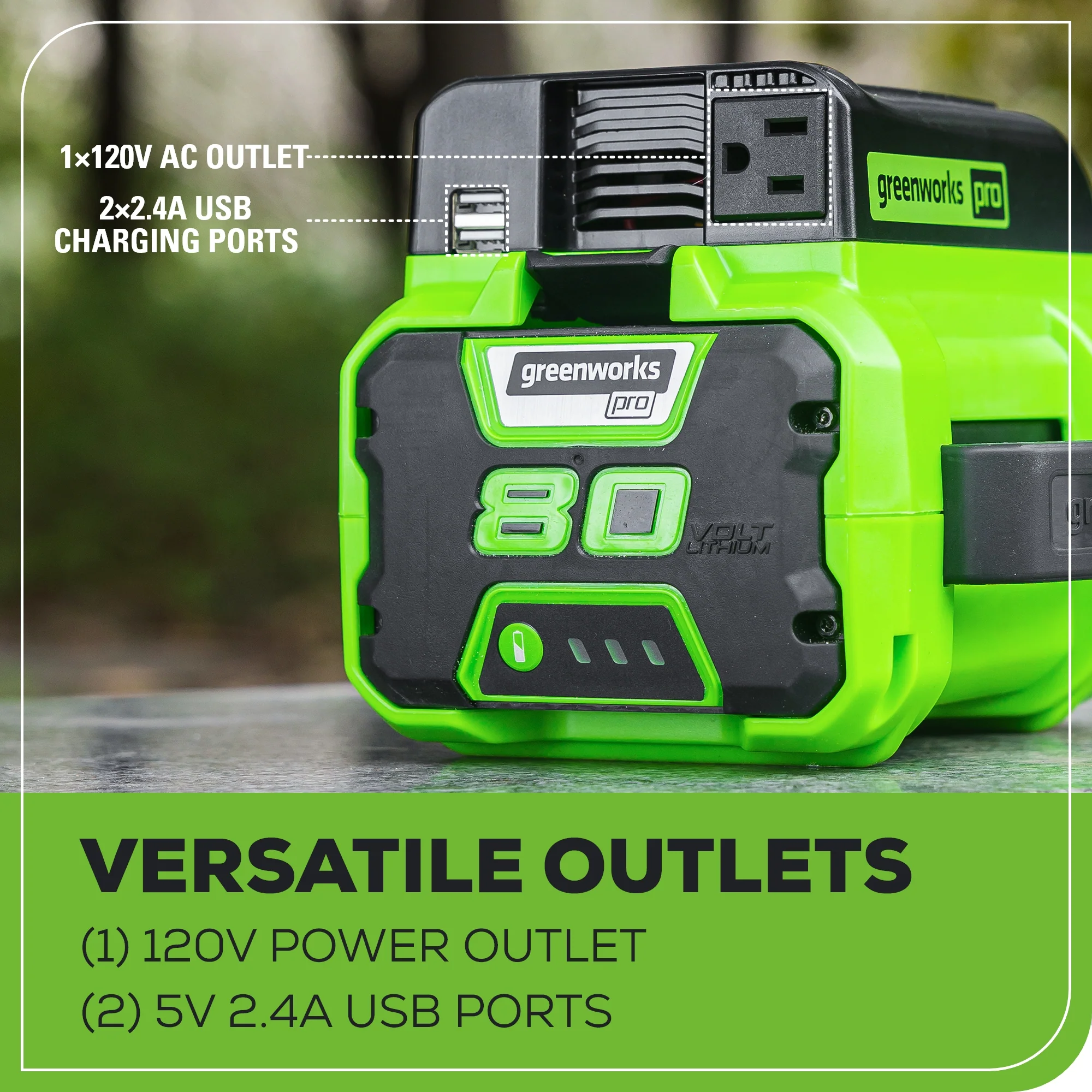 80V Cordless Battery 300 Watt Power Inverter (Tool Only)