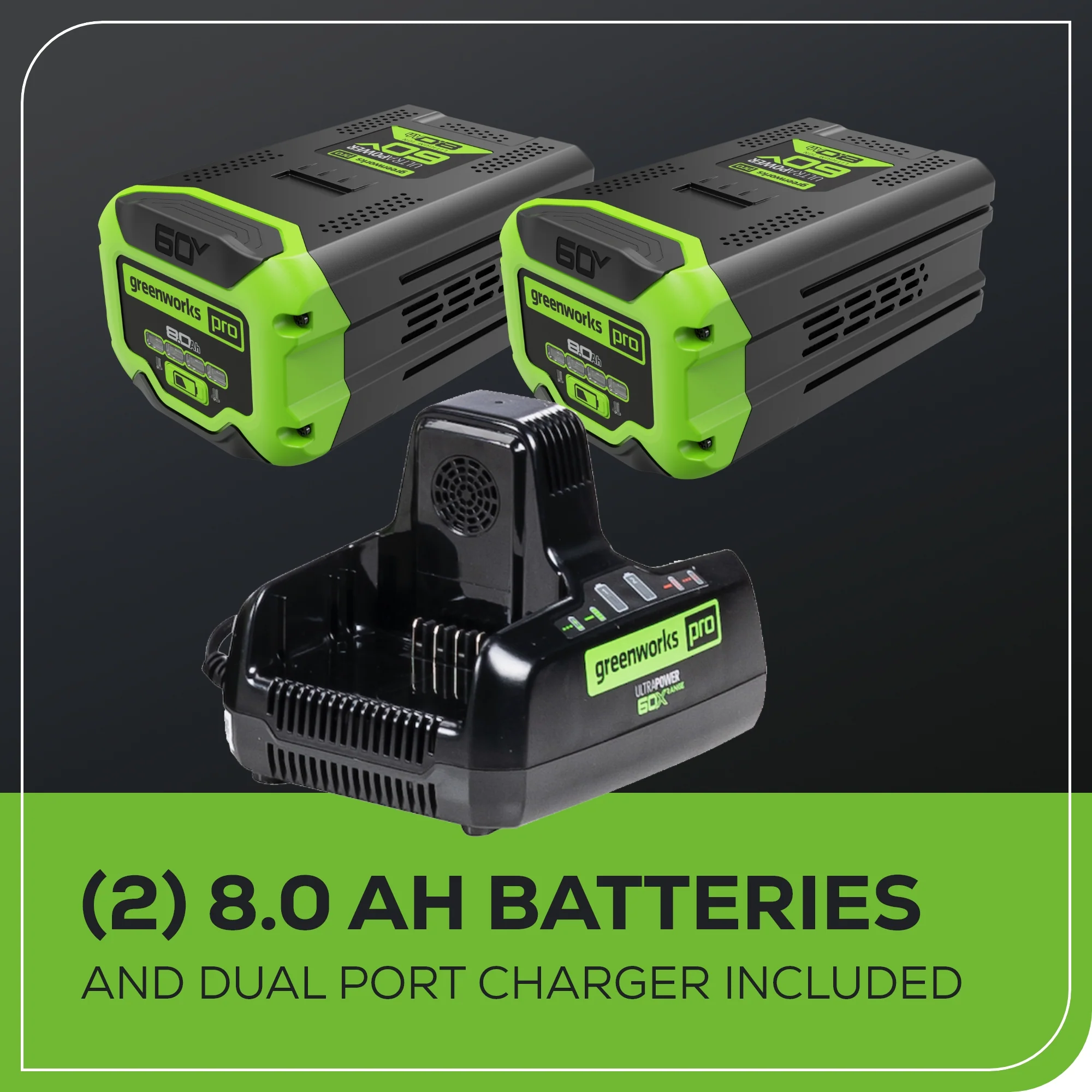 60V 24 Cordless Battery Two-Stage Snow Blower w/ Two (2) 8.0 Ah Batteries & Dual-Port Charger