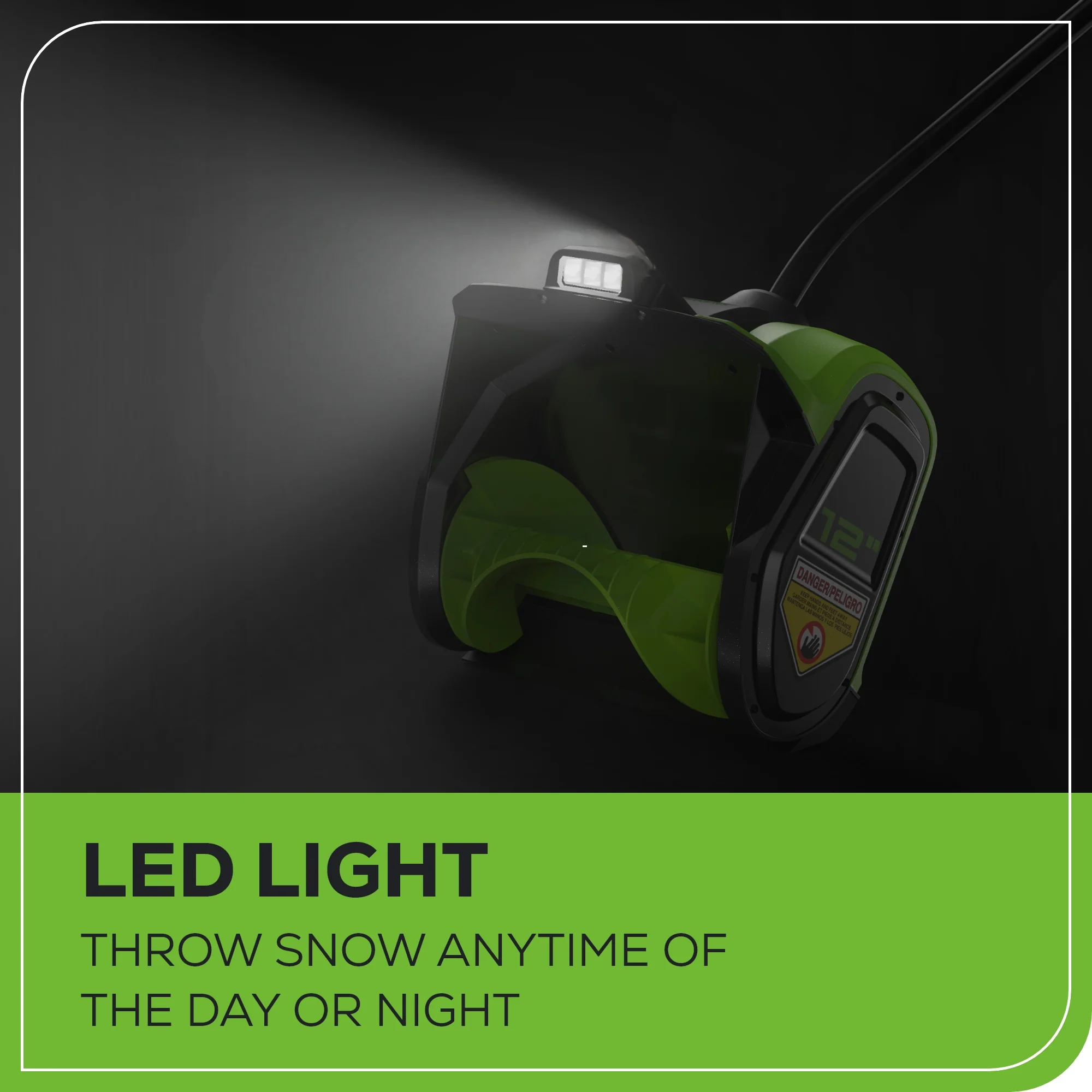 80V 12 Cordless Battery LED Snow Shovel w/ 2.0Ah Battery & Charger