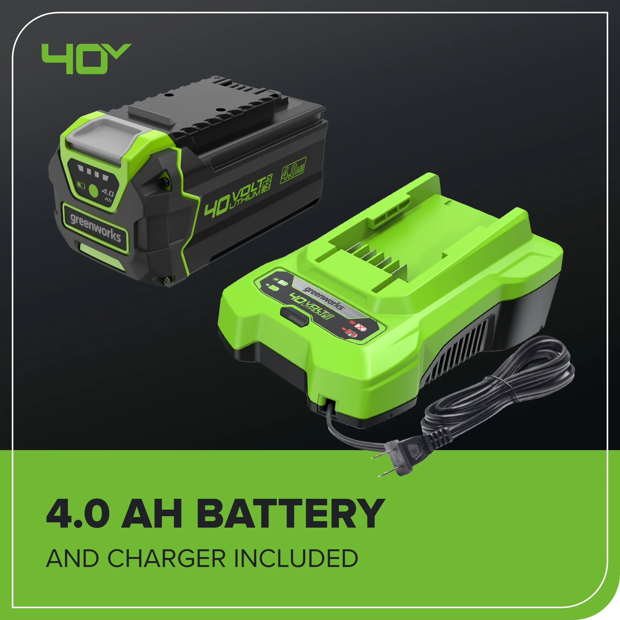 40V 17 Cordless Battery Brushless Push Lawn Mower w/ 4.0Ah Battery & Charger