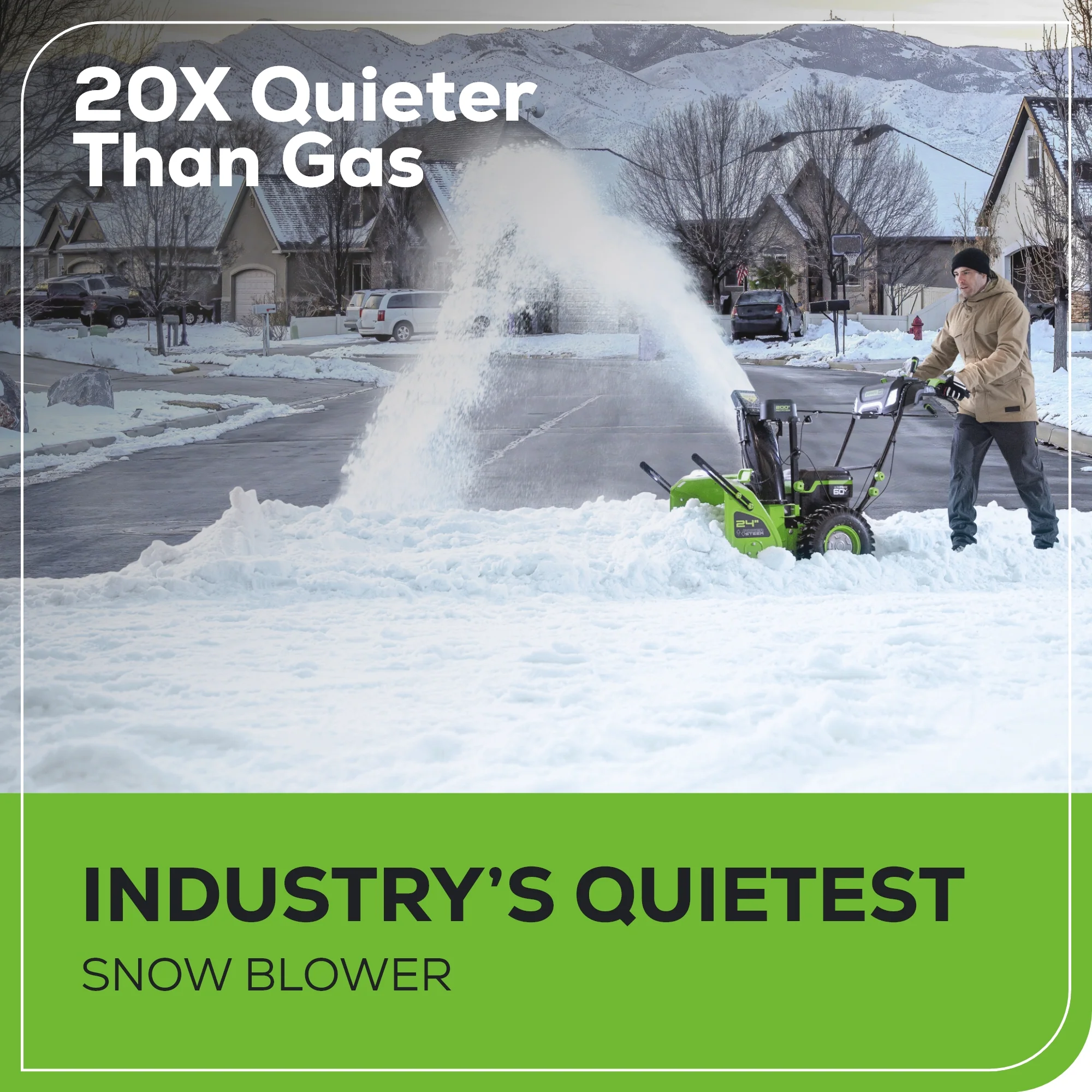60V 24 Cordless Battery Two-Stage Snow Blower w/ Two (2) 8.0 Ah Batteries & Dual-Port Charger