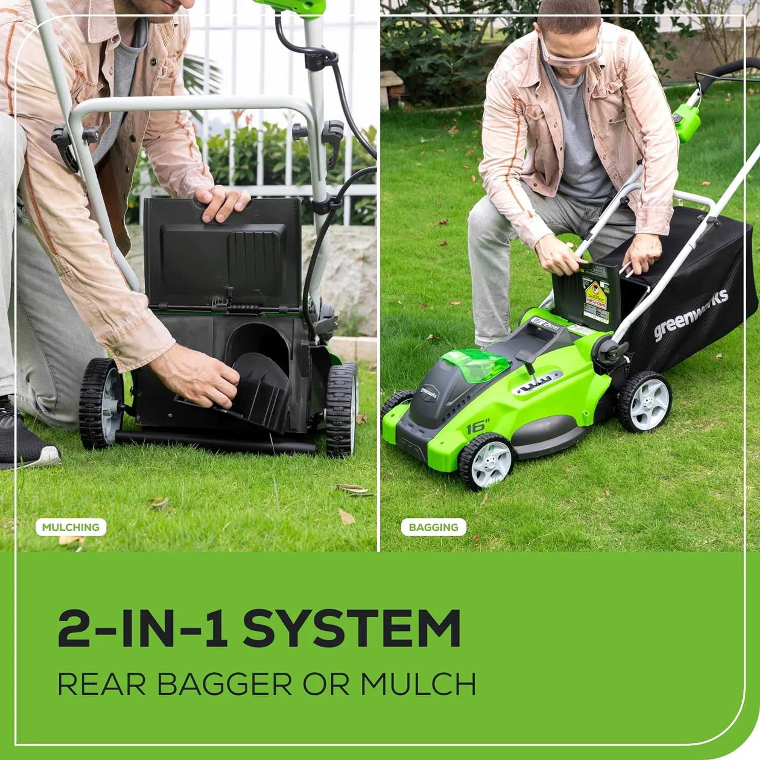 40V 16 Cordless Battery Push Lawn Mower w/ 4.0Ah Battery & Charger