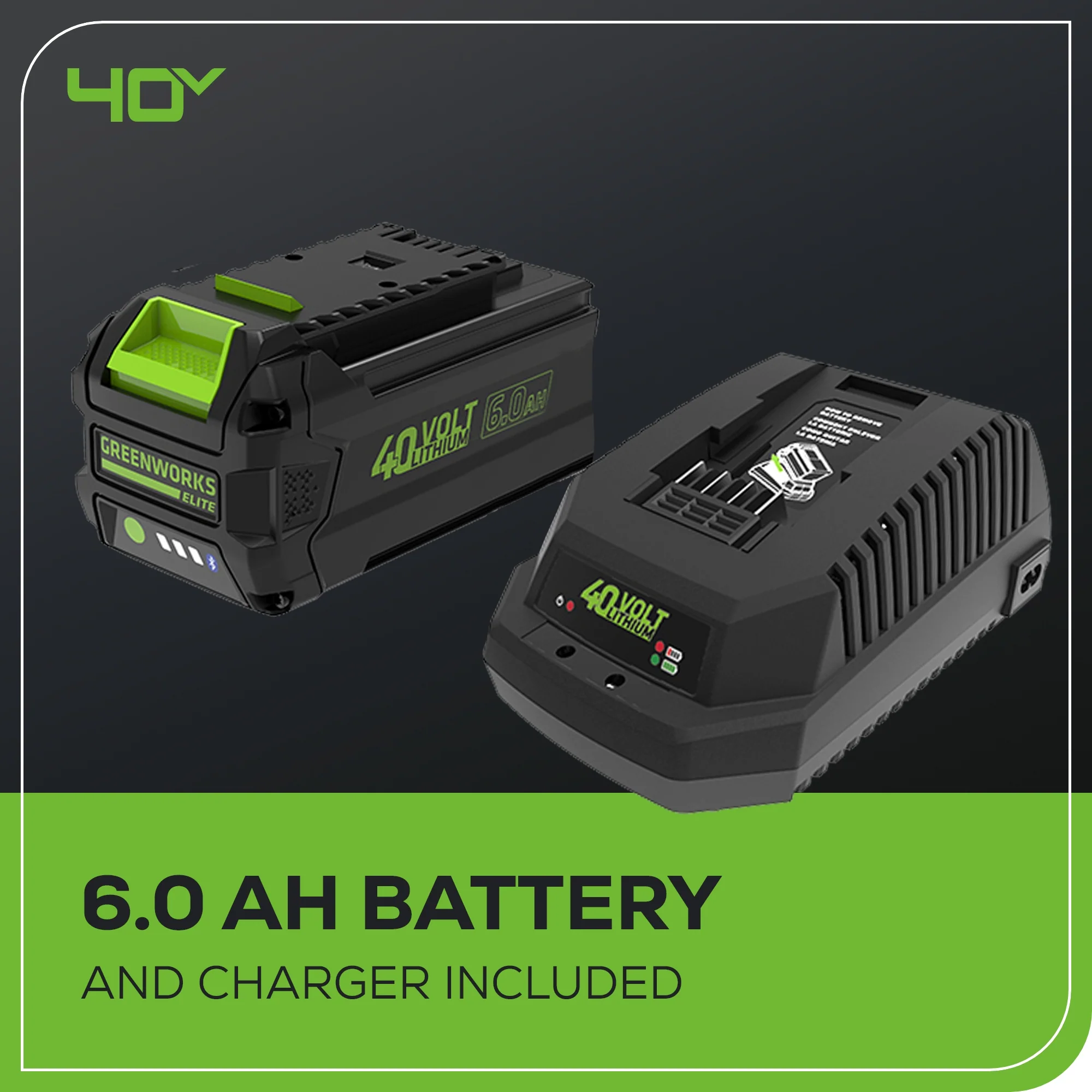 40V 20 Cordless Battery Single-Stage Snow Blower w/ 6.0Ah Battery & Charger