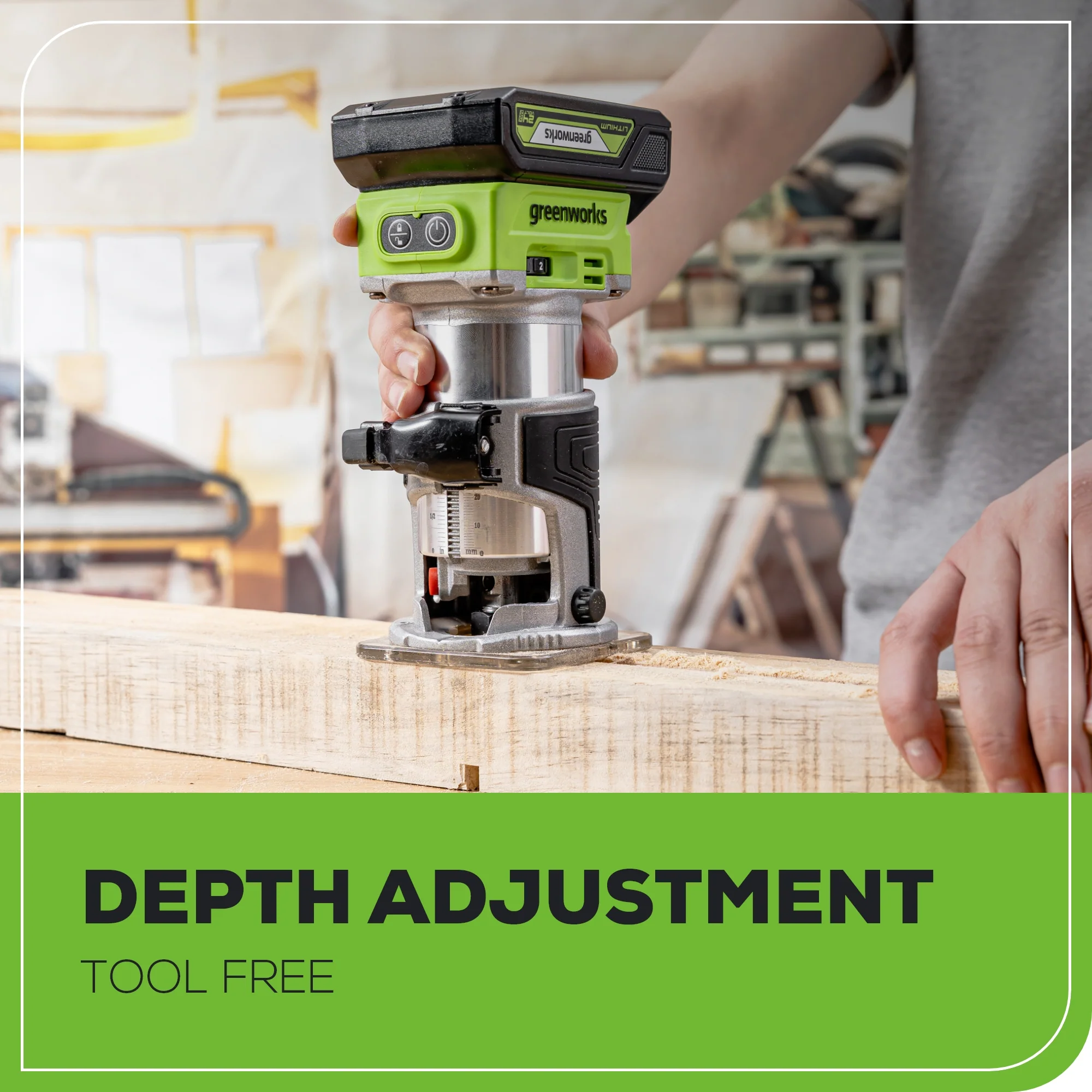 24V Cordless Battery Compact Router (Tool Only)