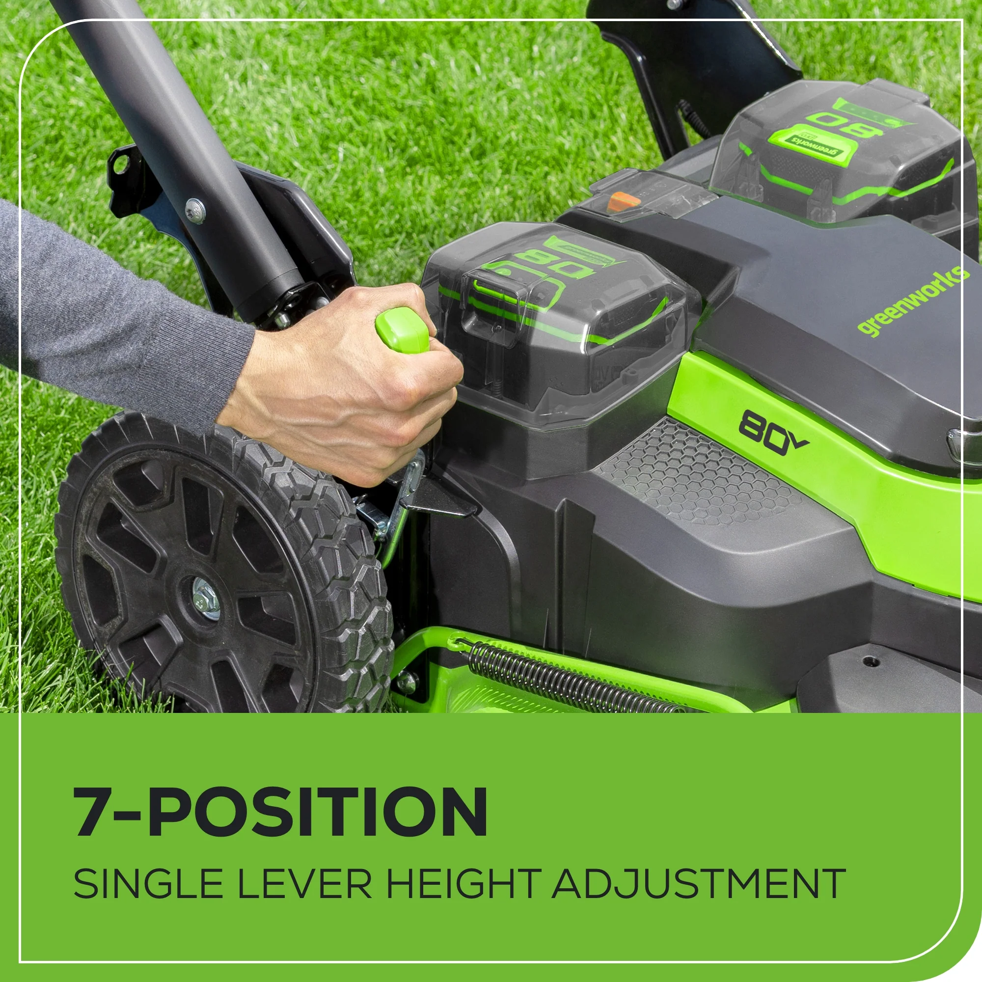 RENEWED 80V 25 Cordless Battery Dual Blade Self-Propelled Mower w/ Two (2) 2.5Ah Batteries & Dual Port Charger