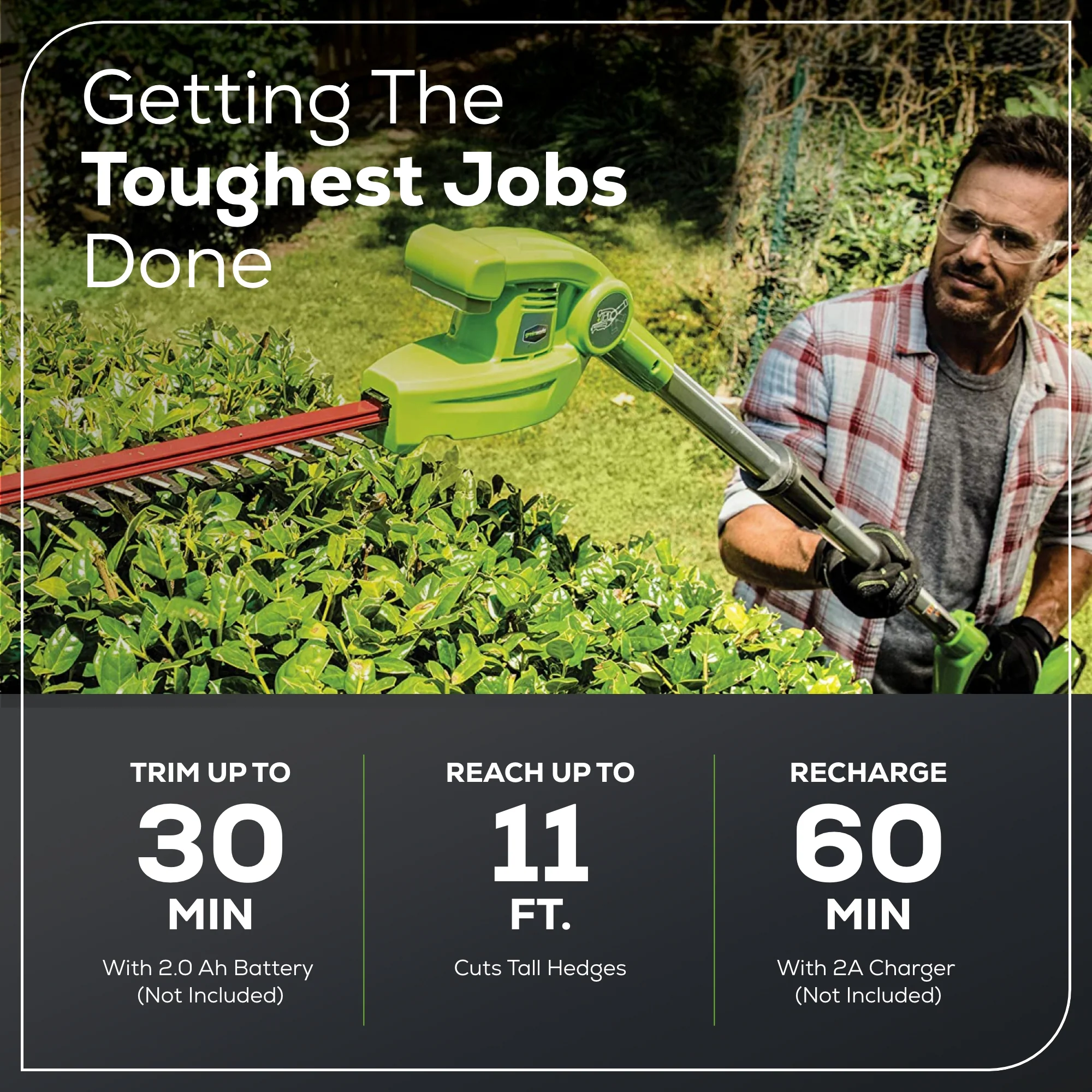 40V 20 Cordless Battery Pole Hedge Trimmer (Tool Only)