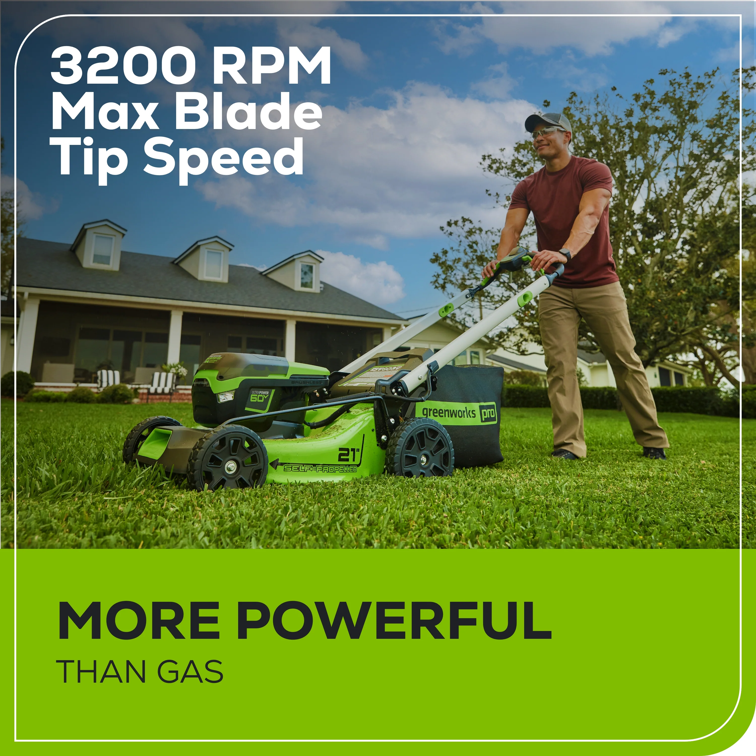 60V 21 Cordless Battery Self-Propelled Lawn Mower w/ Two (2) 4.0Ah Batteries & Dual Port Charger