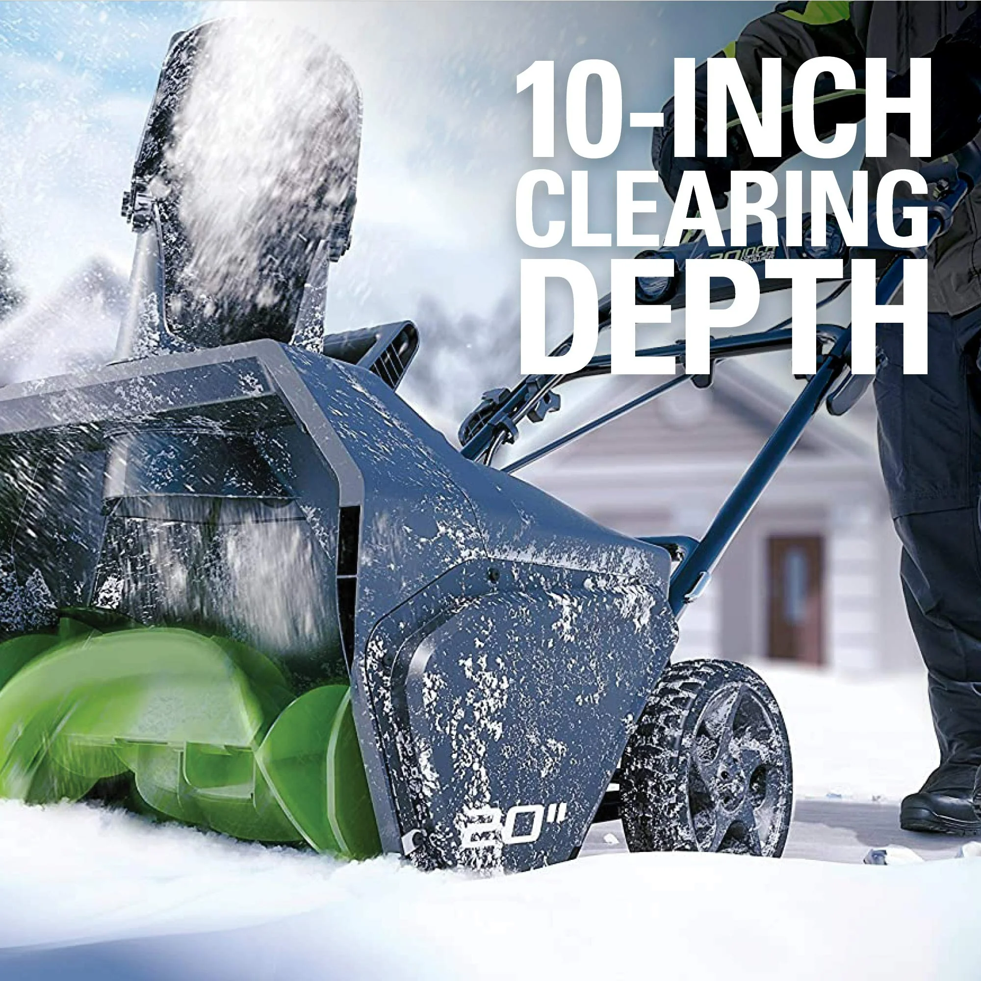 80V 20 Cordless Battery Single-Stage Snow Blower w/ 2.0Ah Battery & Charger