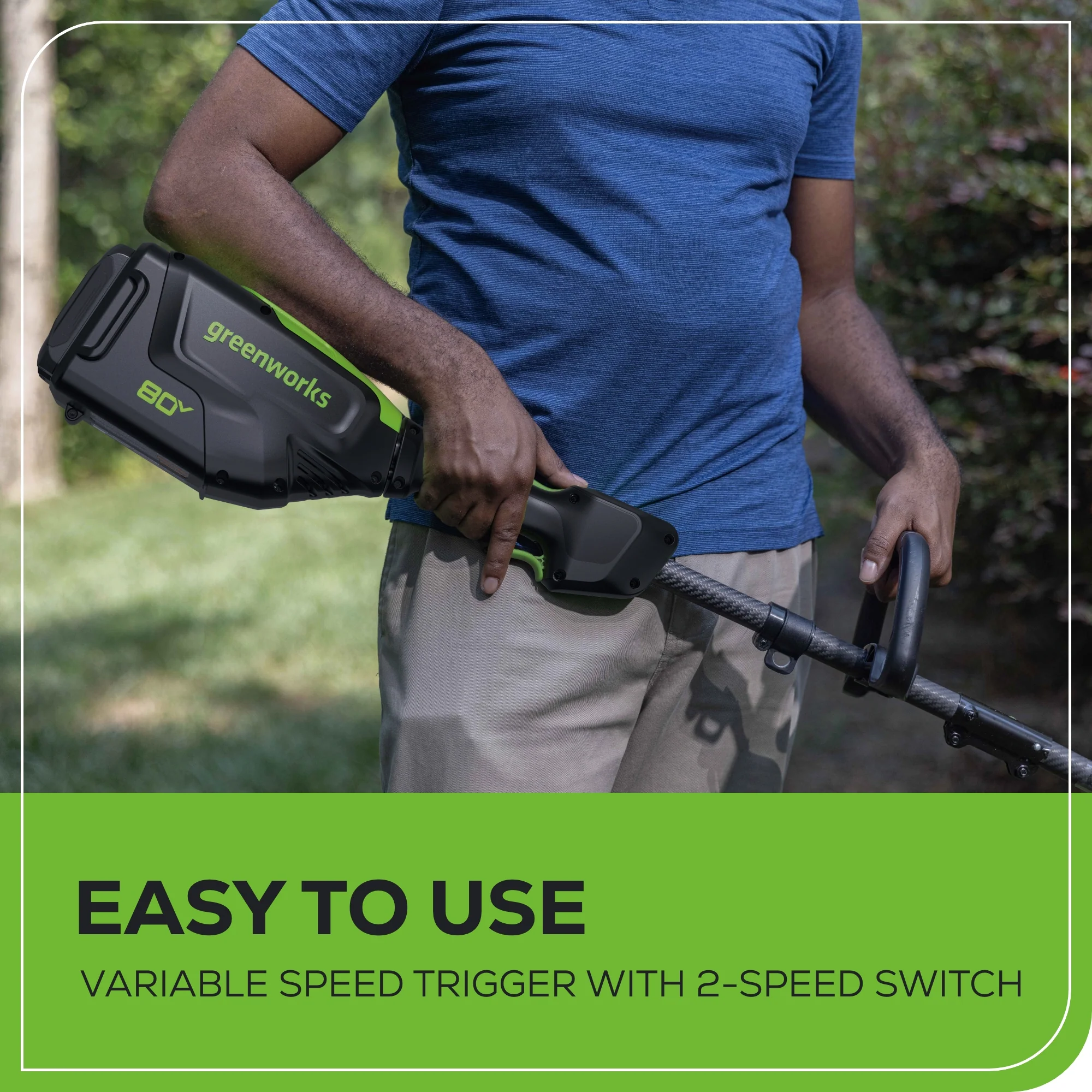 80V Cordless 16 Brushless Carbon Fiber String Trimmer w/ 2.0Ah Battery & Charger