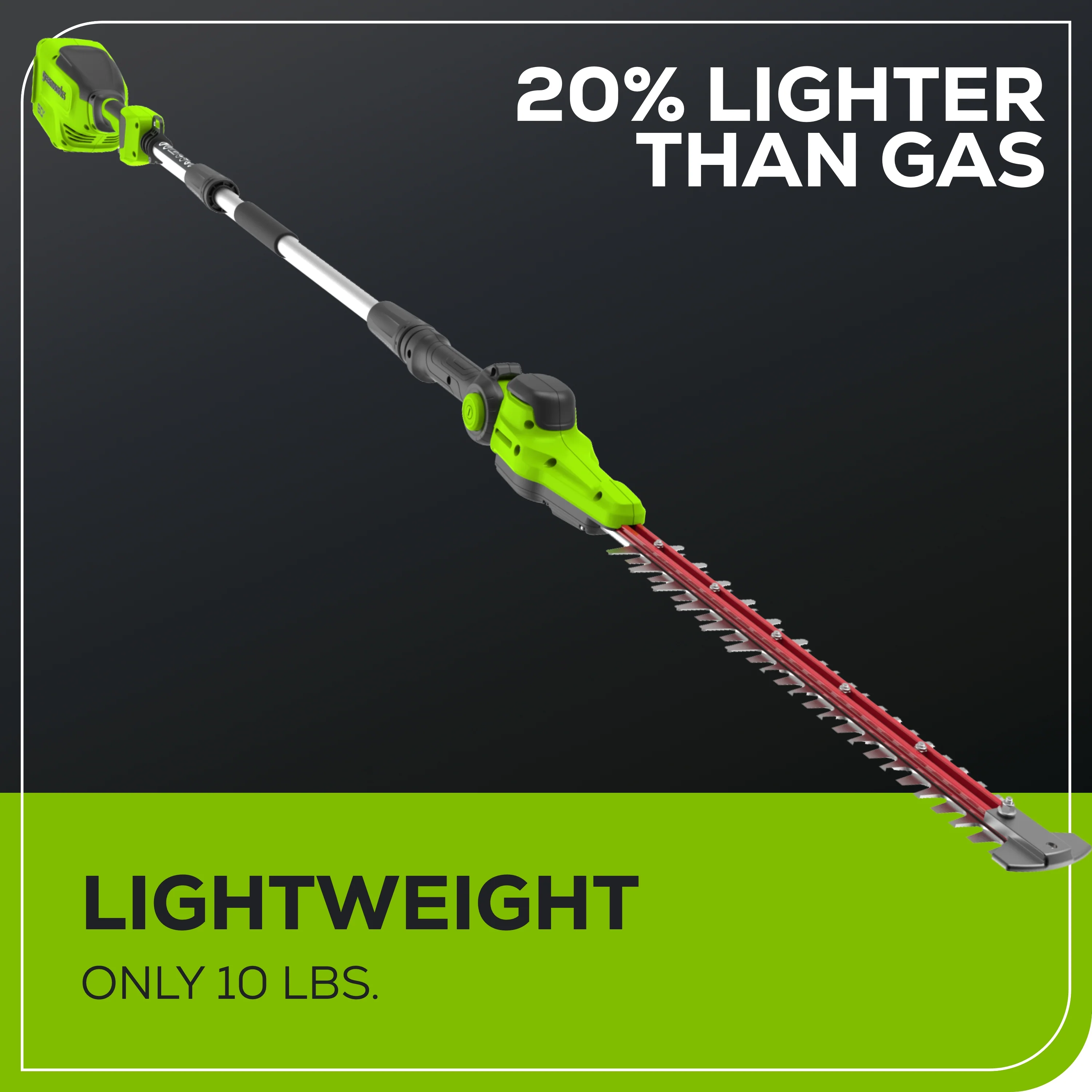 60V 20  6-position Cordless Battery Pole Hedge w/ 2Ah Battery and 3A Charger