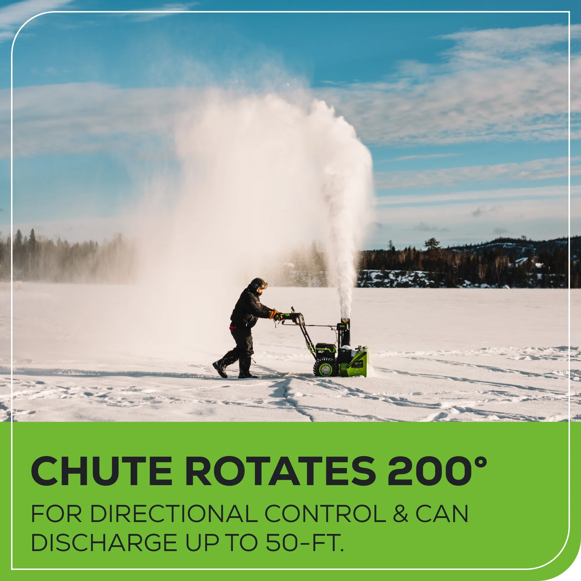 80V 24 Cordless Battery Two-Stage Snow Blower w/ Two (2) 5.0 Ah Batteries & Dual-Port Rapid Charger