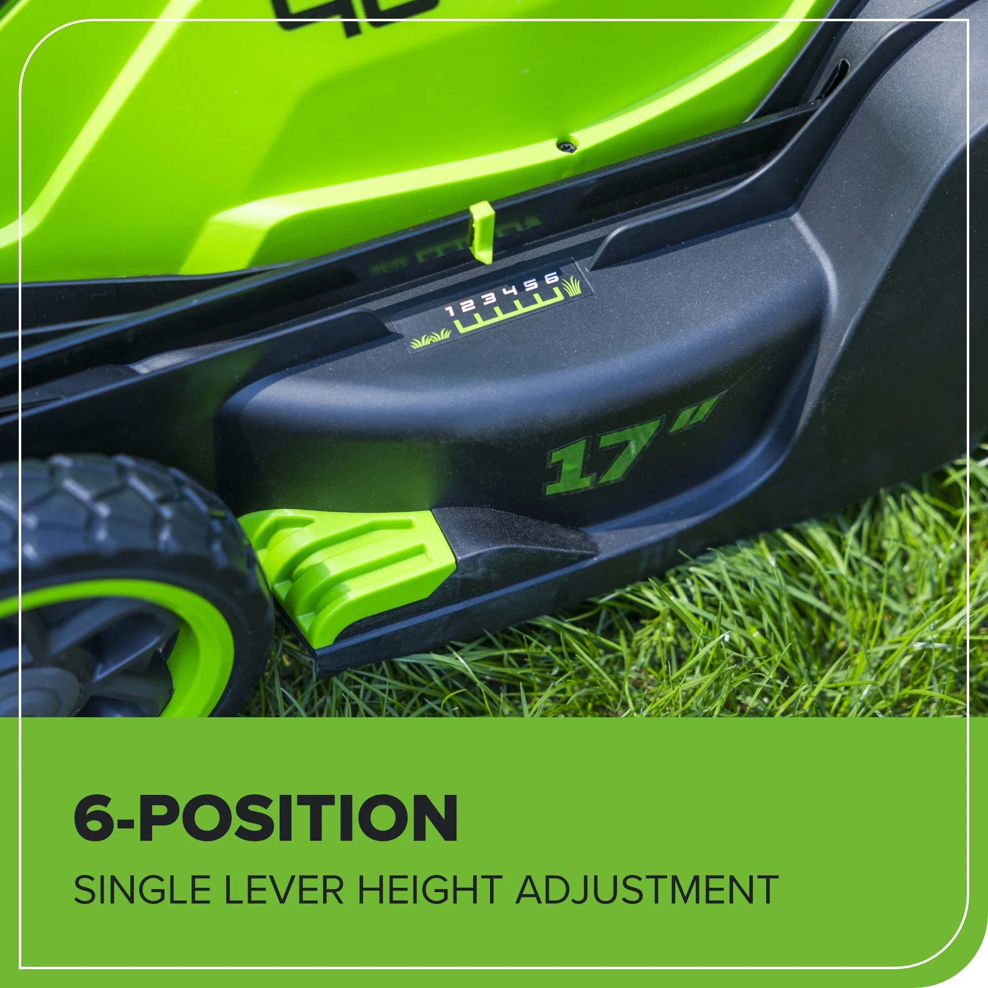 40V 17 Cordless Battery Brushless Push Lawn Mower w/ 4.0Ah Battery & Charger