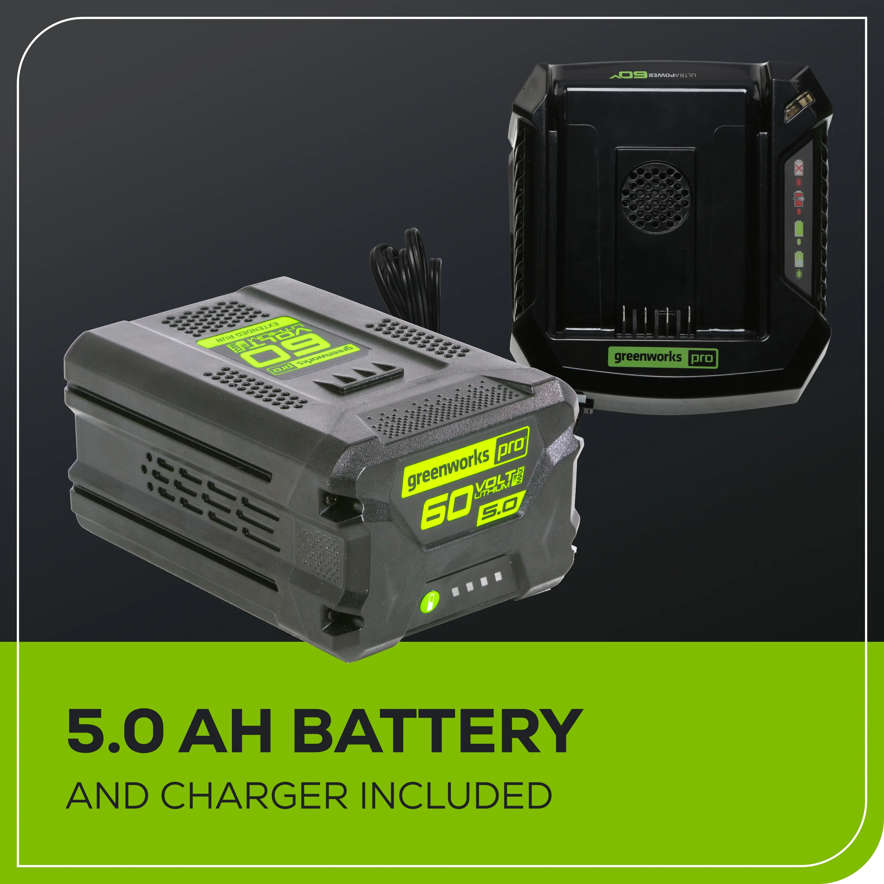 60V 21 Cordless Battery Push Lawn Mower w/ 5.0Ah Battery & Charger