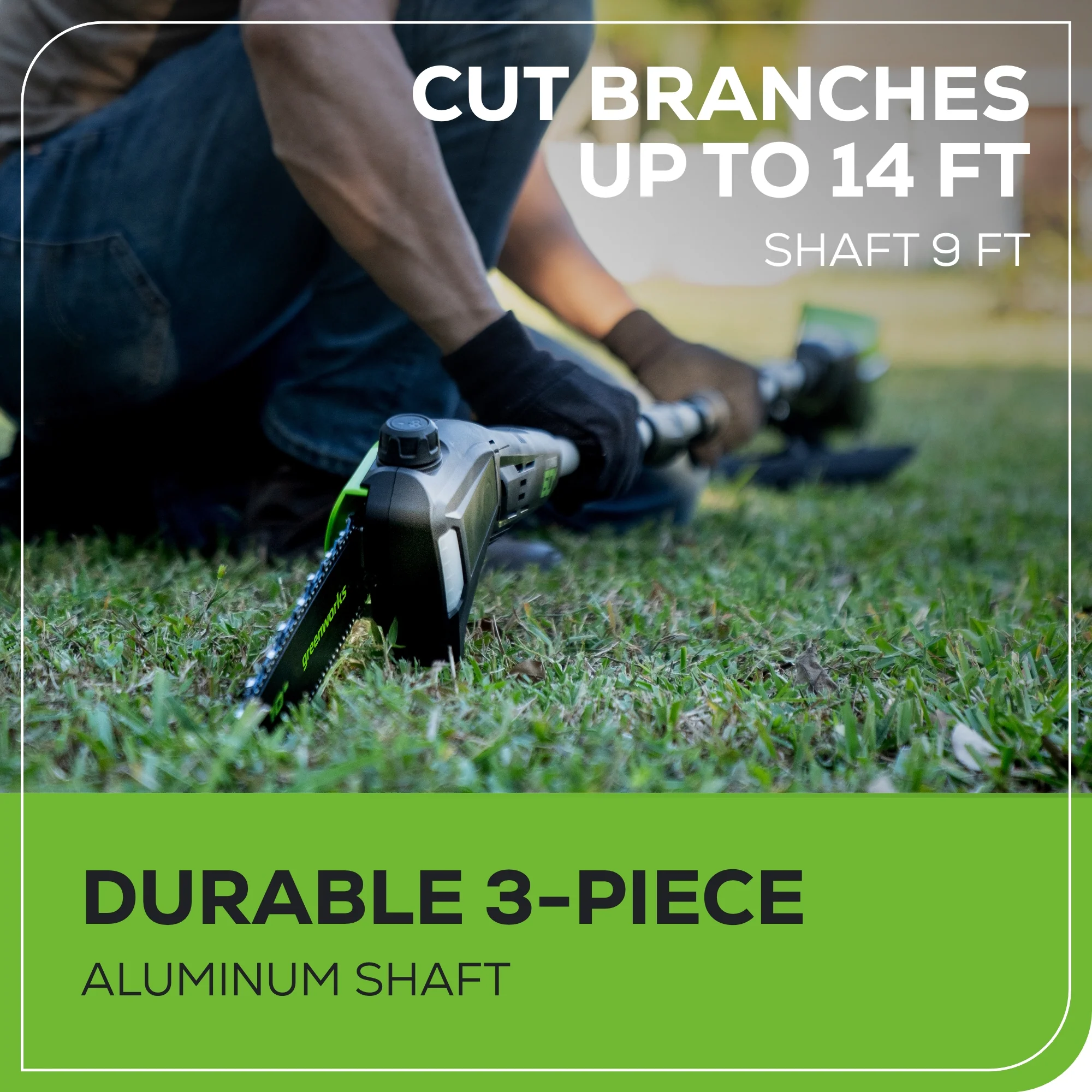 60V 10 Cordless Battery Pole Saw- Black Shaft (Tool Only)