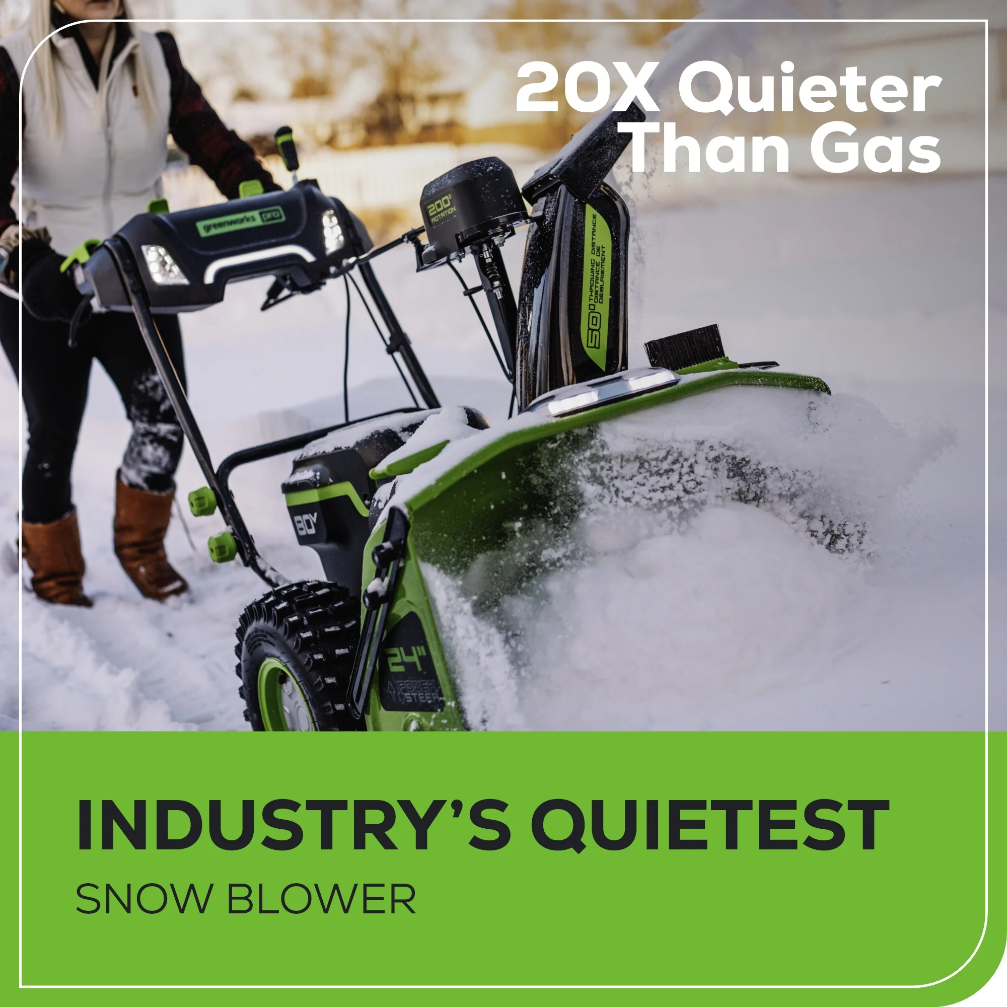 80V 24 Cordless Battery Two-Stage Snow Blower w/ Two (2) 5.0 Ah Batteries & Dual-Port Rapid Charger