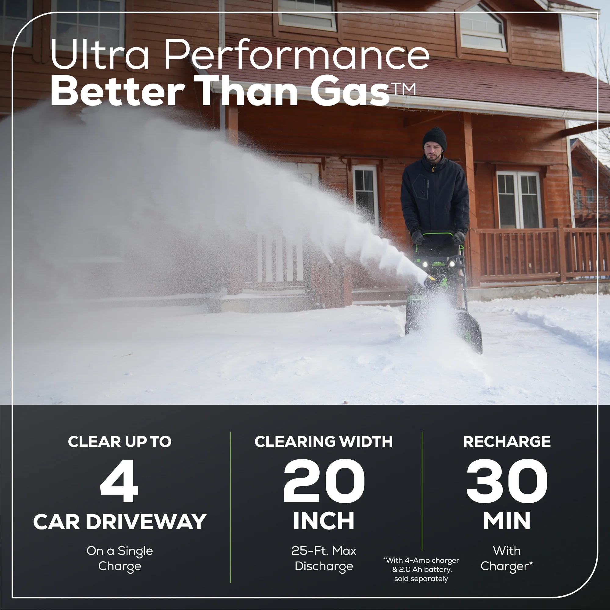 80V 20 Cordless Battery Single-Stage Snow Blower (Tool Only)