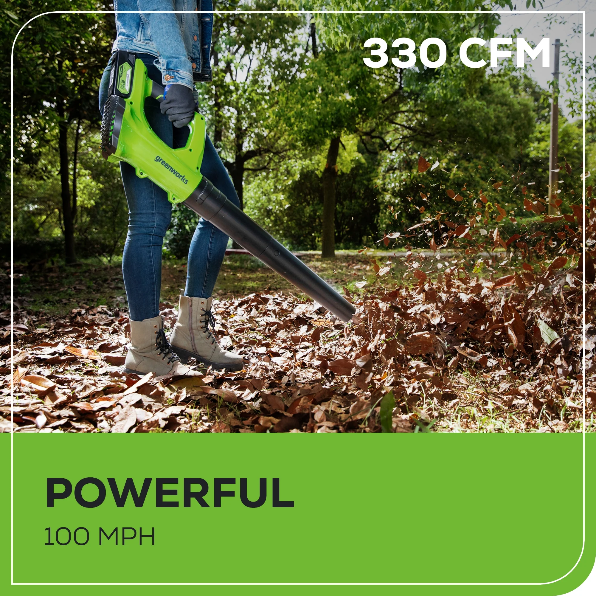 24V Cordless 330 CFM Axial Blower w/ 2.0Ah Battery & Charger