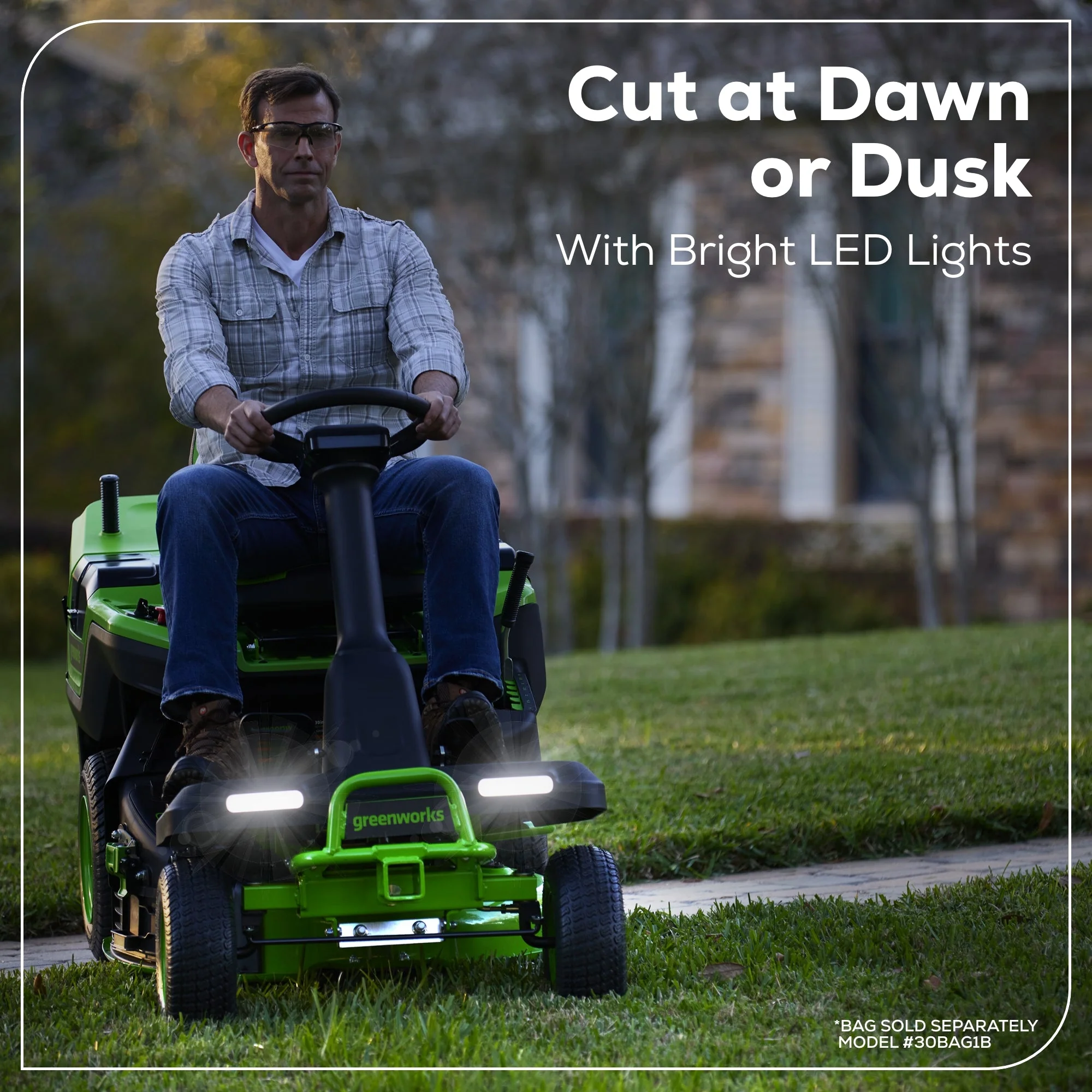 60V 30” CrossoverT Riding Lawn Tractor 3PC Combo Kit w/ Two 8.0Ah Batteries, Two 4.0Ah Batteries, One 2.5Ah Battery and Two Chargers