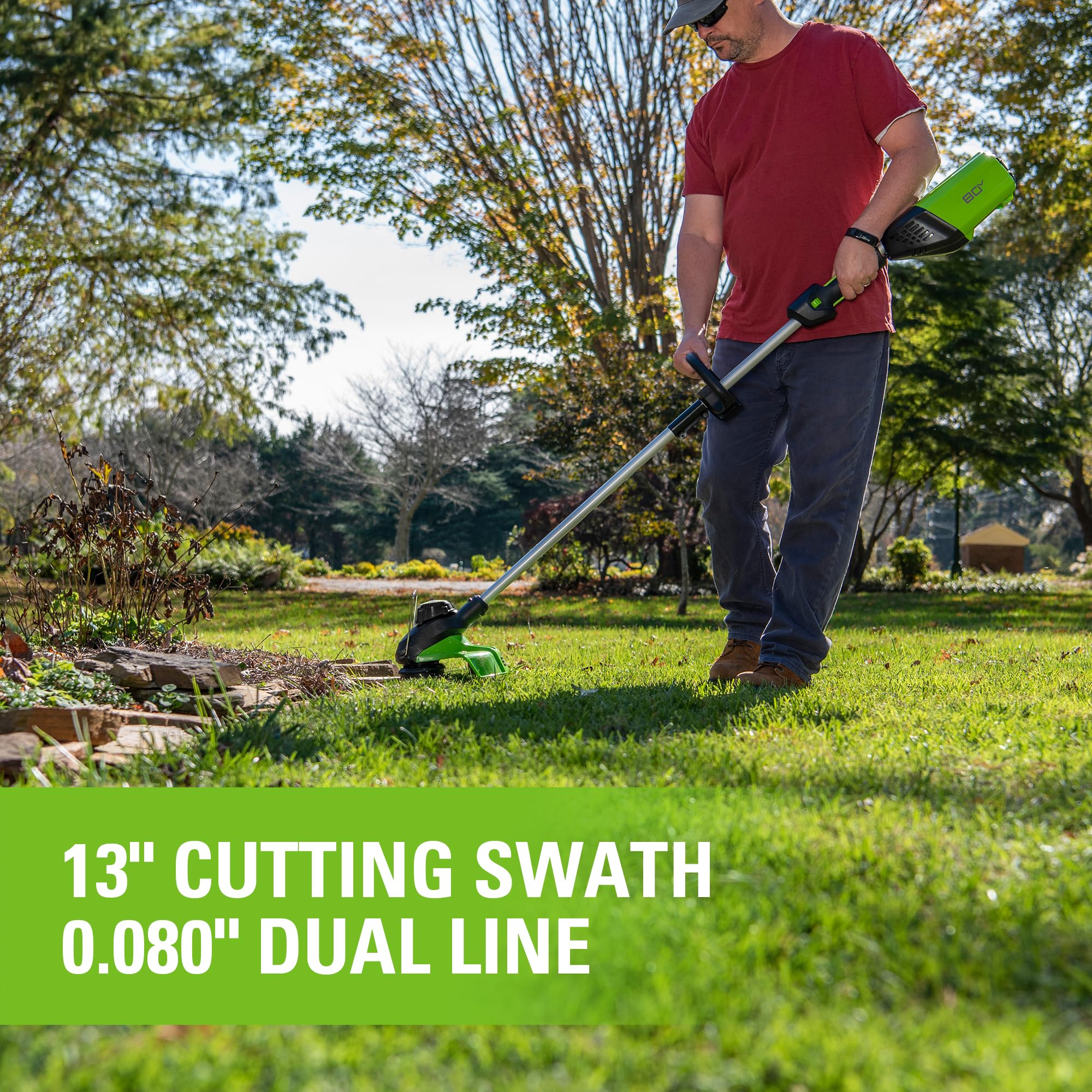 80V 21 Cordless Battery 3-in-1 Push Mower 3pc Combo Kit w/ (2) 2.0Ah Batteries & Rapid Charger