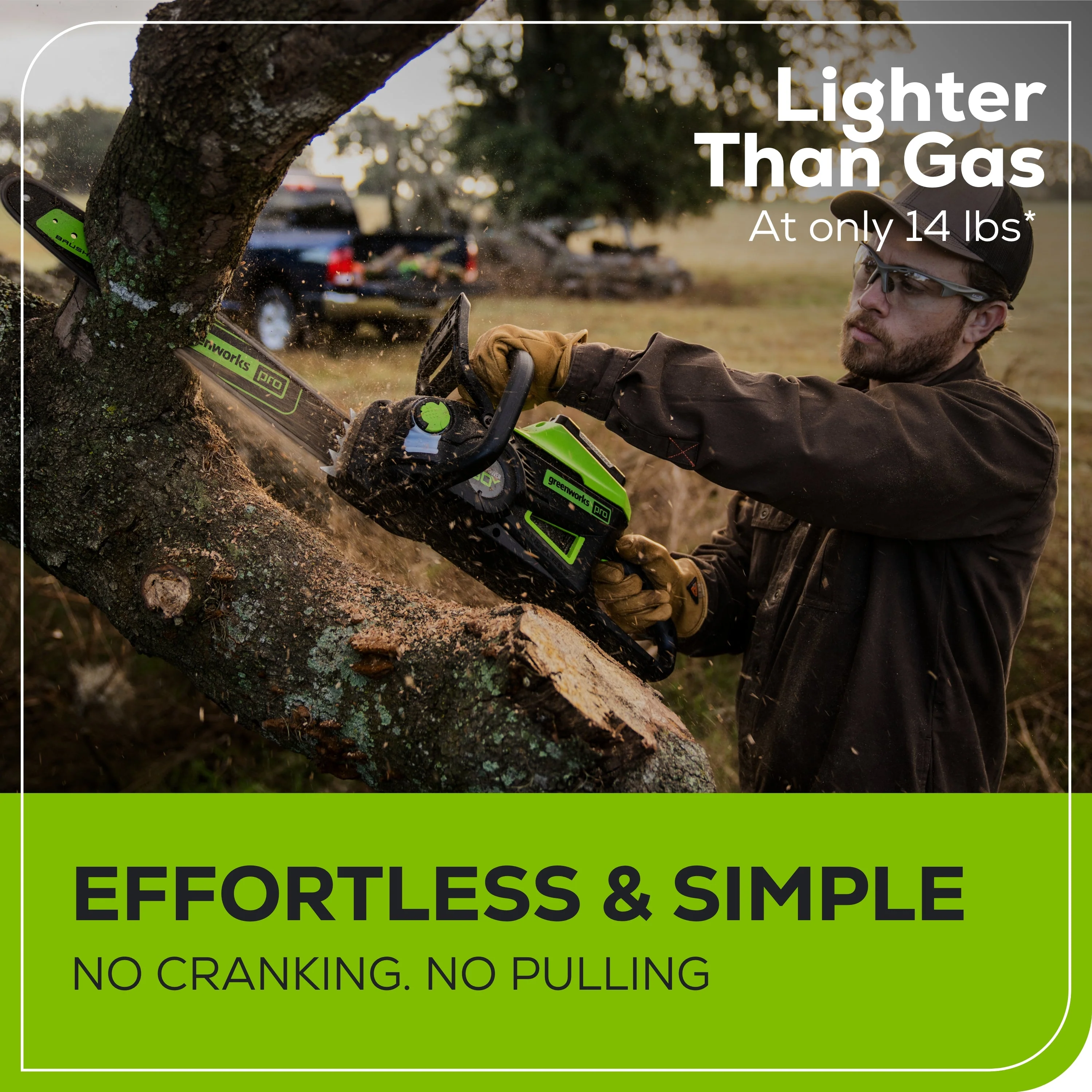 60V 18 Cordless Battery 2.0kW Chainsaw & 24V 6 Pruner Saw w/ (1) 4.0 Ah Battery, (1) 2.0 Ah Battery & (2) Chargers