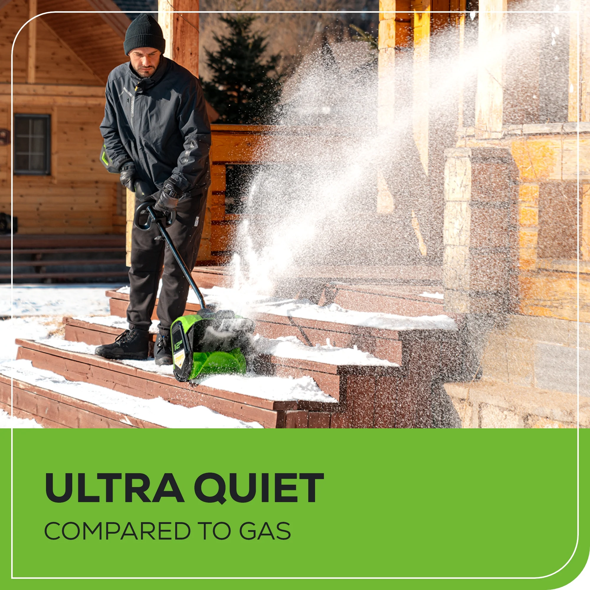 80V 12 Cordless Battery LED Snow Shovel w/ 2.0Ah Battery & Charger