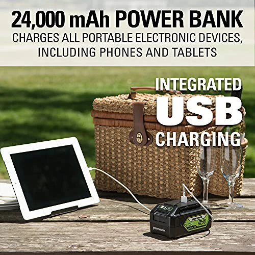 48V (2x24V) 20 Cordless Battery Push Mower w/ (2) 4.0Ah USB Batteries & Charger