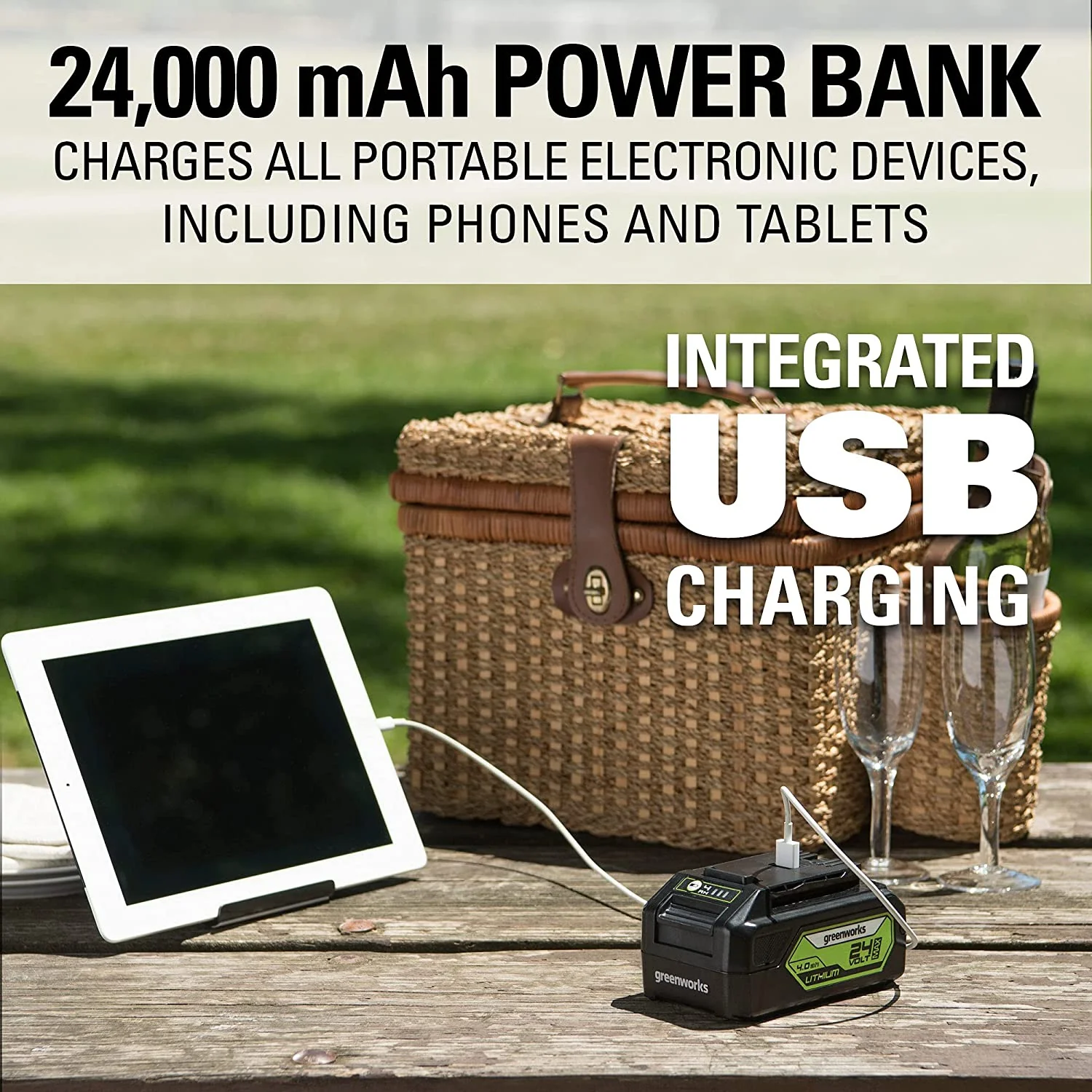 48V (2x24V) 21 Cordless Battery Self-Propelled Lawn Mower w/ (4) 4.0Ah Batteries & (2) Dual Port Chargers