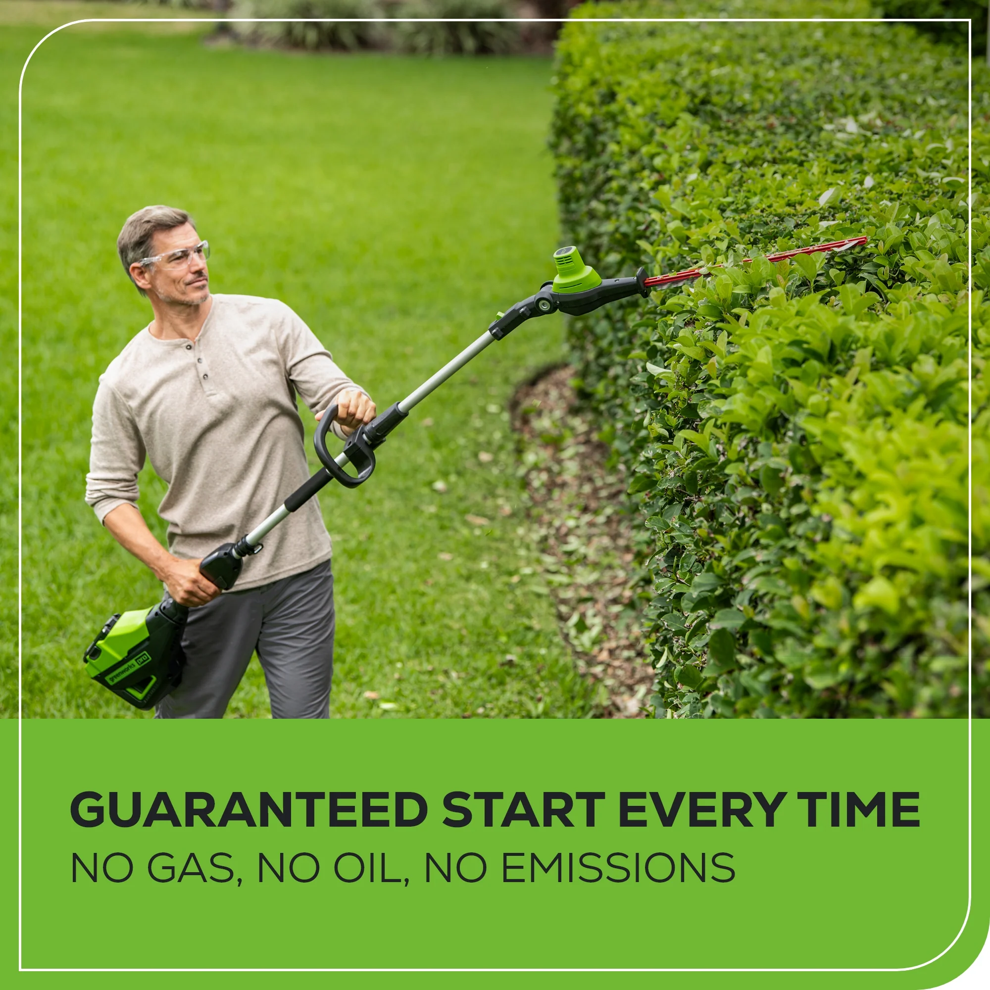 80V 20 Cordless Battery Pole Hedge Trimmer (1.2 cut, 3200 SPM) w/ 2.0Ah Battery & Charger