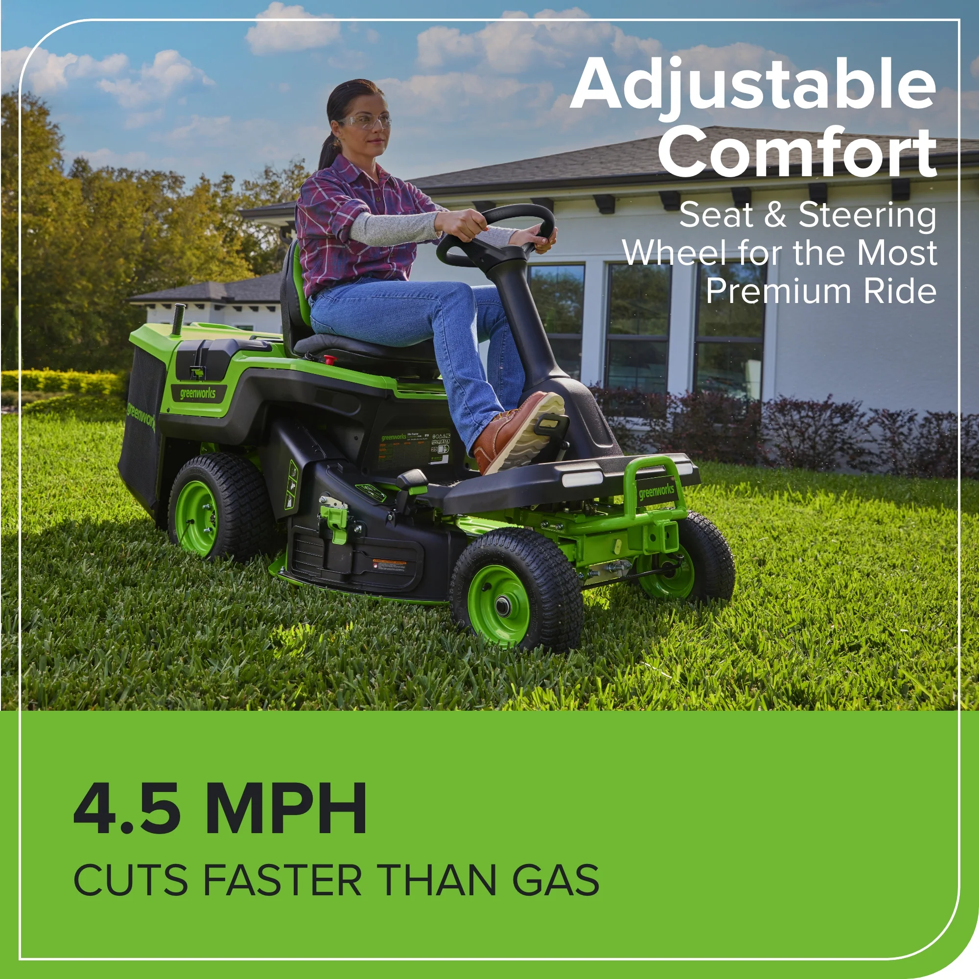 60V 30” CrossoverT Riding Lawn Tractor with (4) 8.0Ah Batteries & 600-Watt Charger