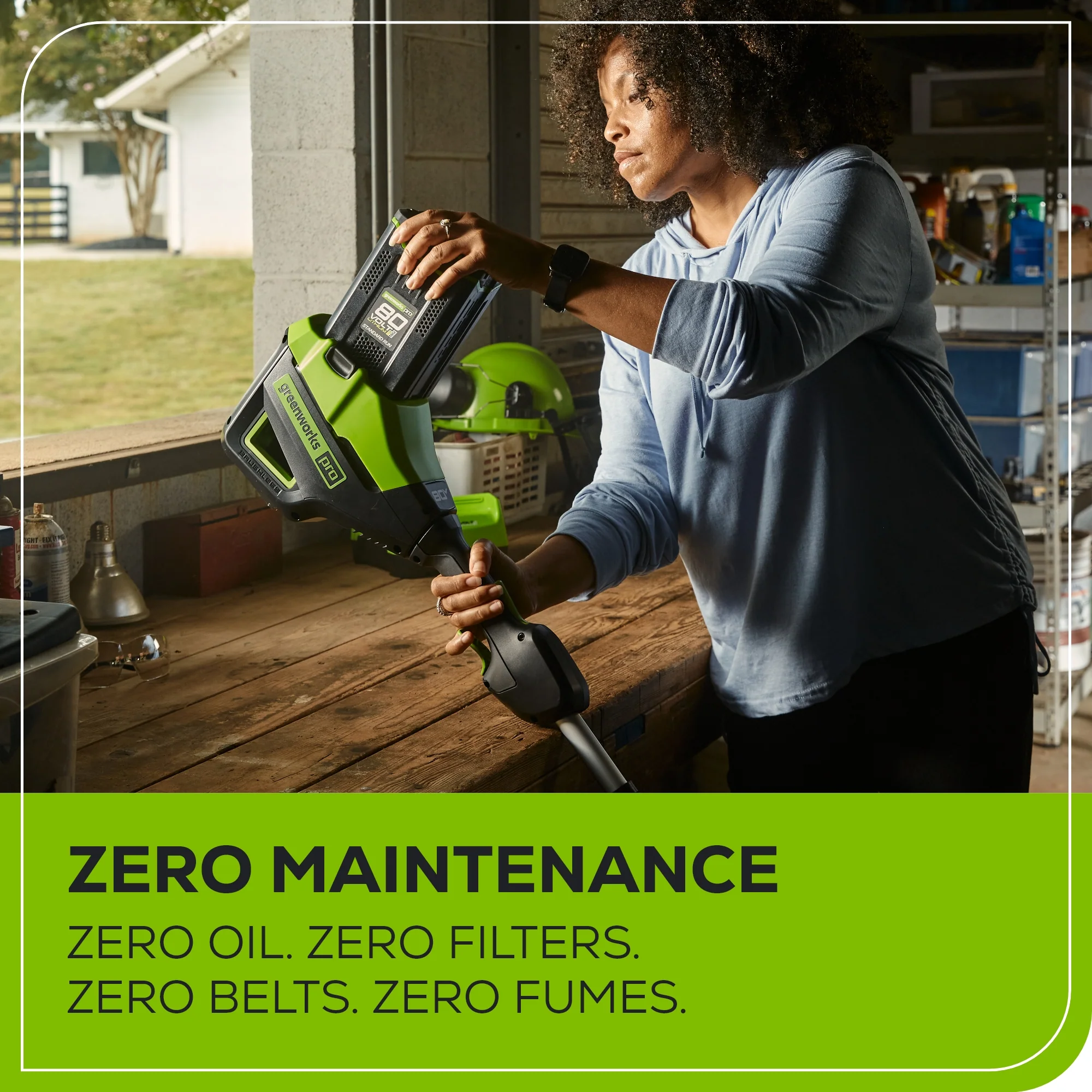 80V 16 Cordless Battery String Trimmer( .095 line) w/ 2.0 Ah Battery & 4.0Amp Charger