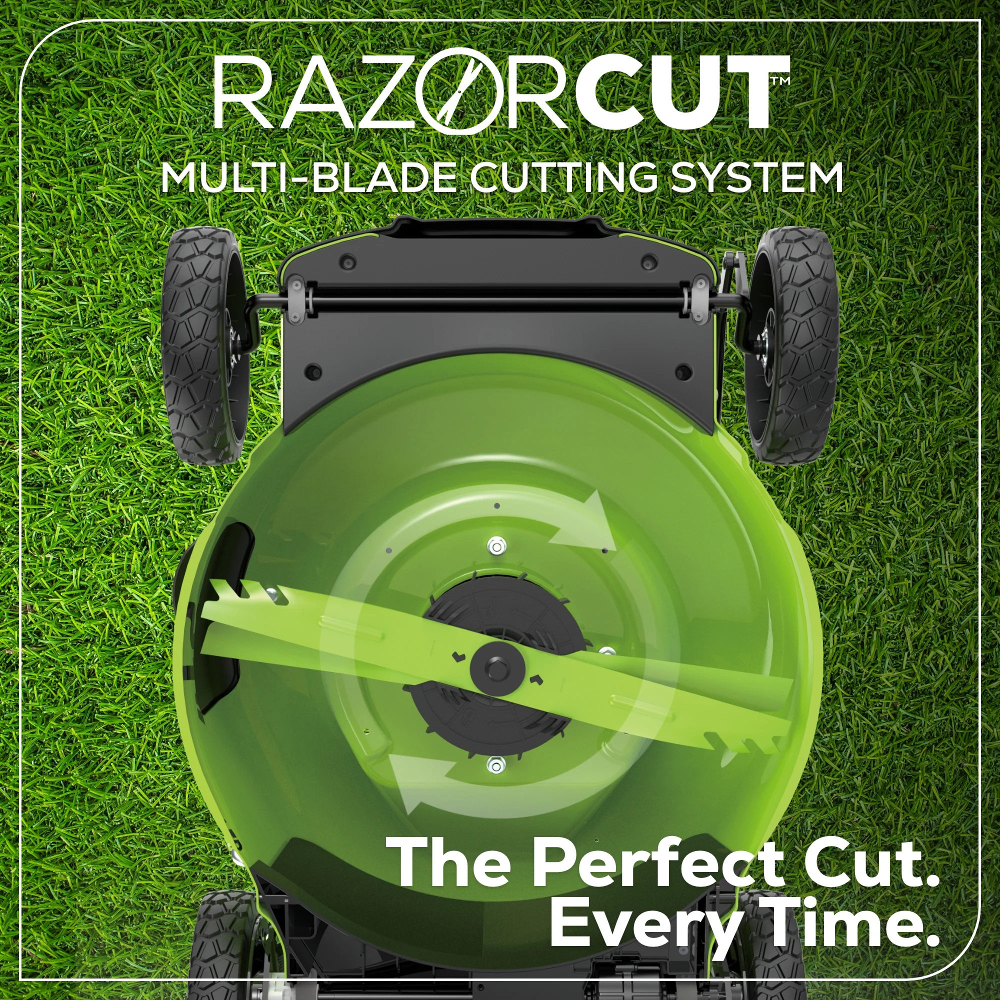 60V 21 Cordless Battery Dual Blade Self-Propelled Mower w/ (1) 8Ah battery and 6A Charger