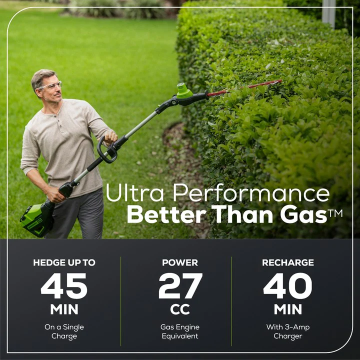 60V 20  7-Position Cordless Battery Pole Hedge Trimmer w/ 2.0 Ah Battery & Charger