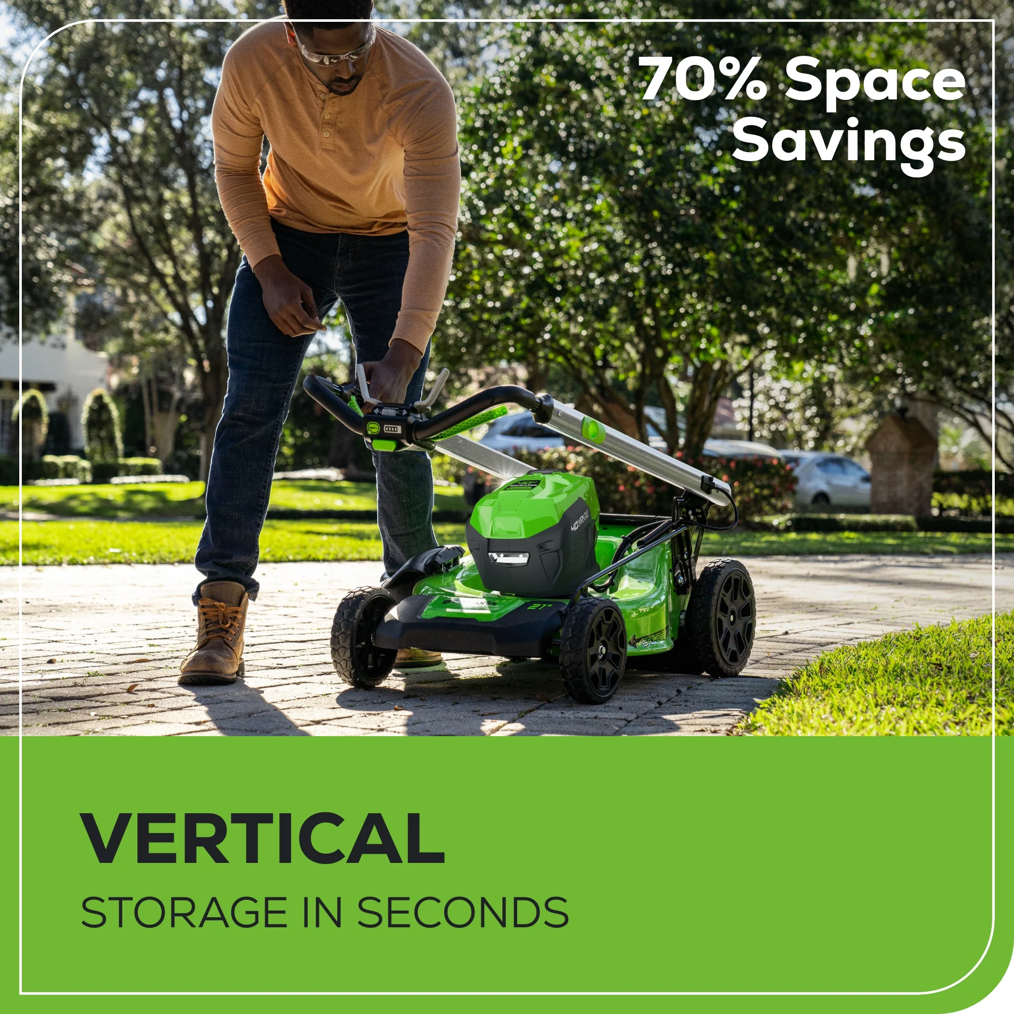 40V 21 Cordless Battery Self-Propelled Lawn Mower w/ 5.0Ah USB Batteries & Charger