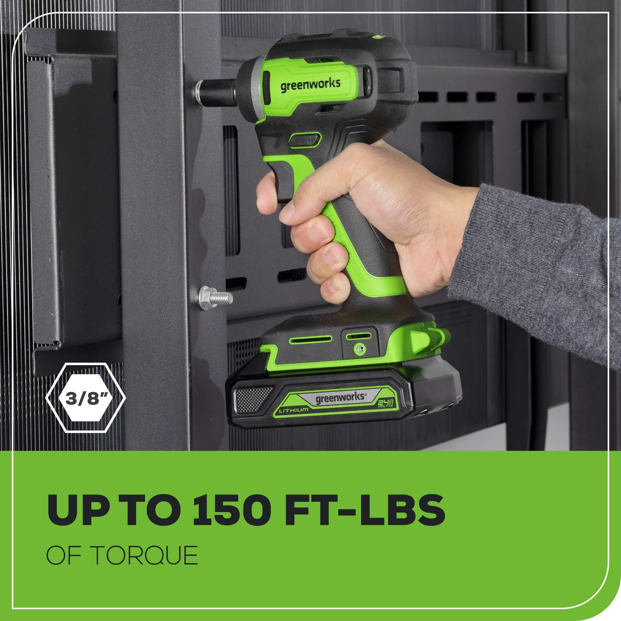 24V 3/8 Cordless Battery Impact Wrench (Tool Only)