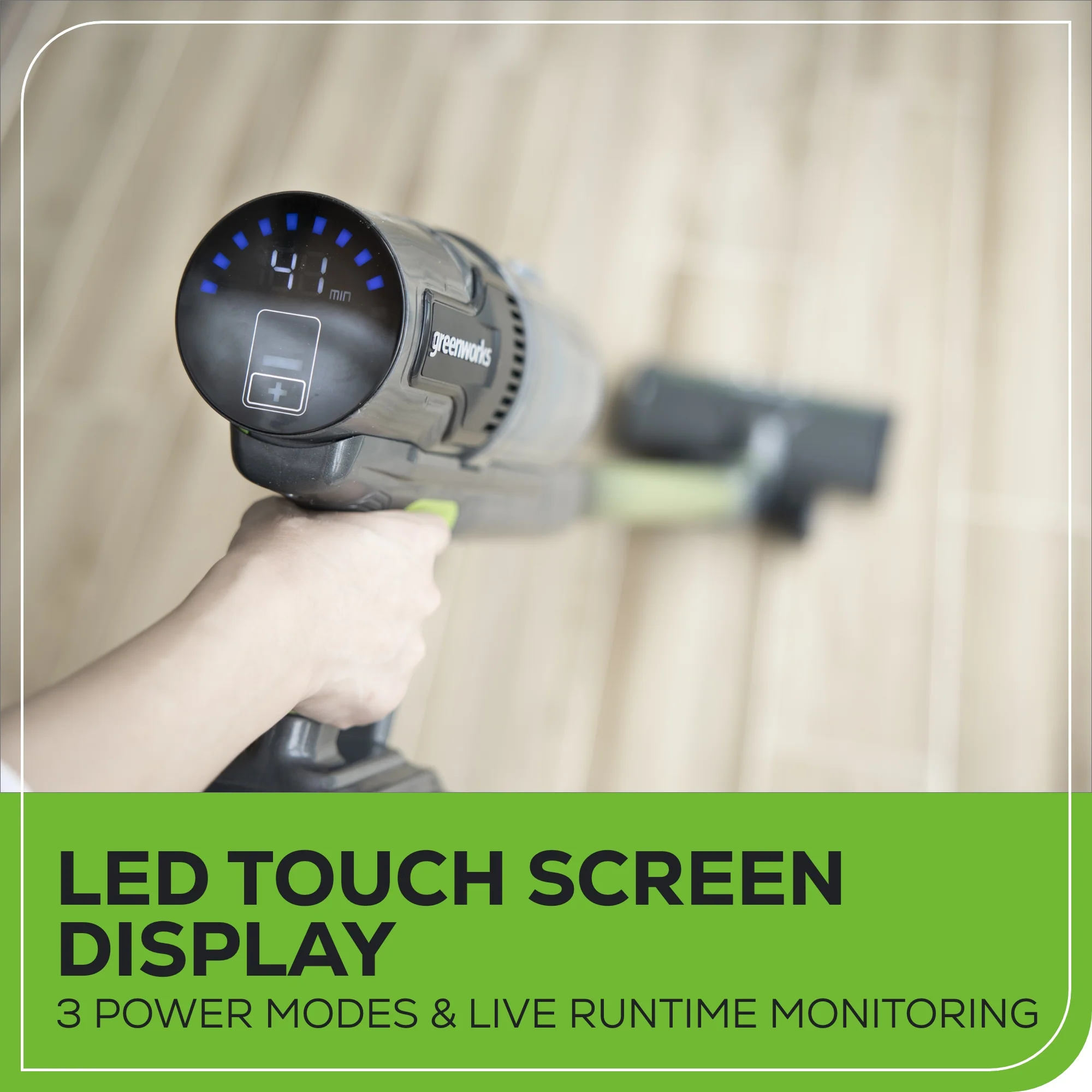 24V Cordless Battery Green Stick Vacuum w/ 4.0Ah USB-C Battery & Charger